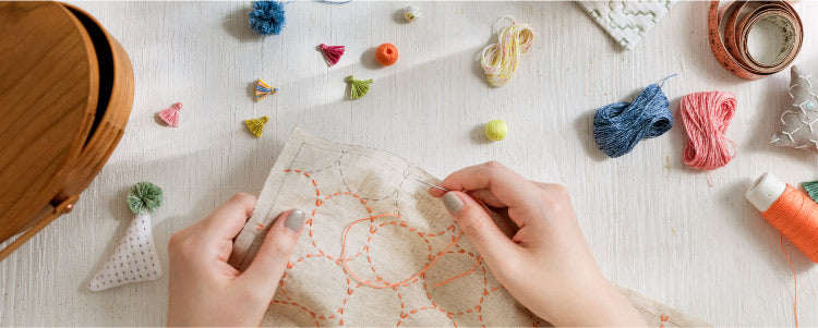 Sashiko broderisæt 4 bordskånere