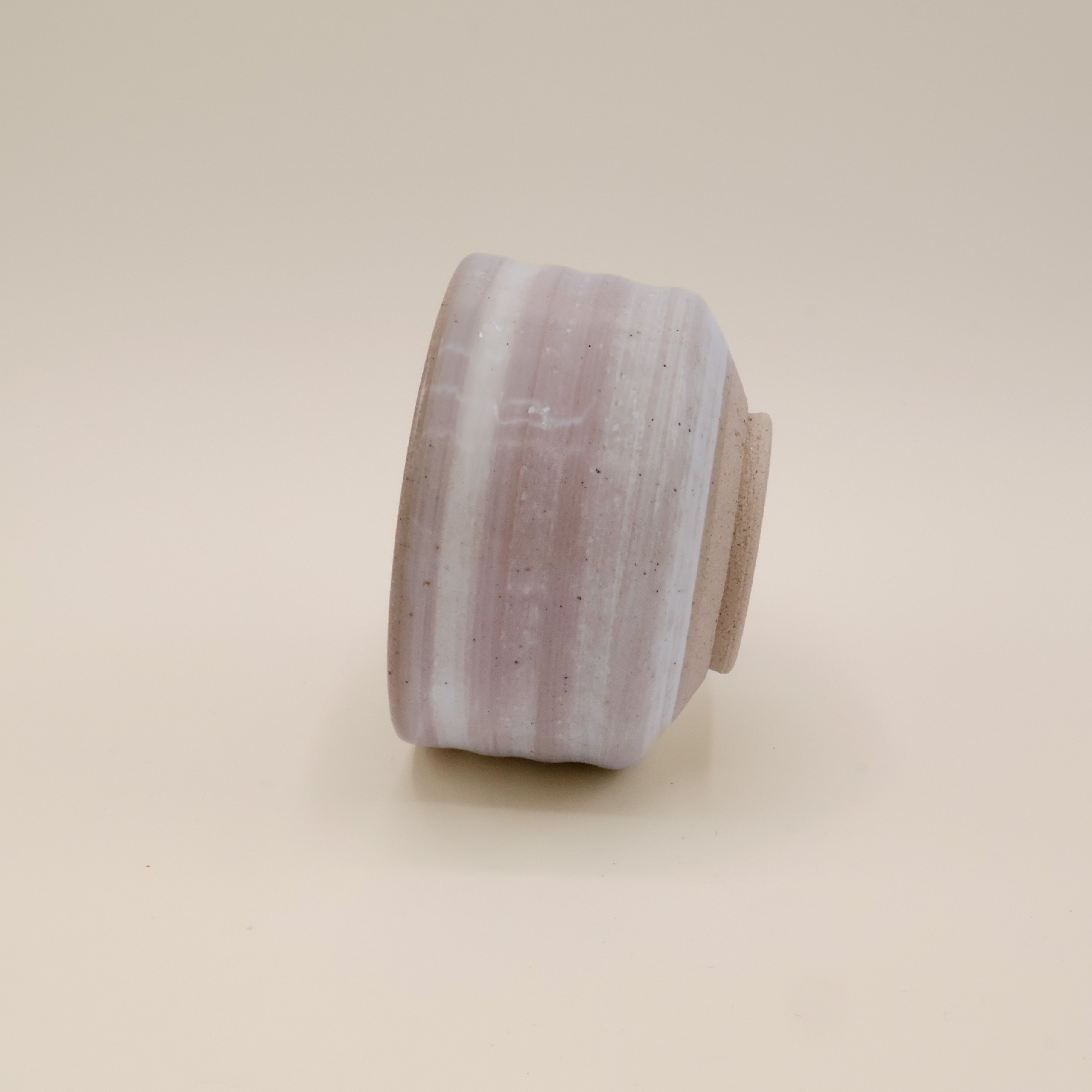 Matchakop - Lyserød og hvid stribet