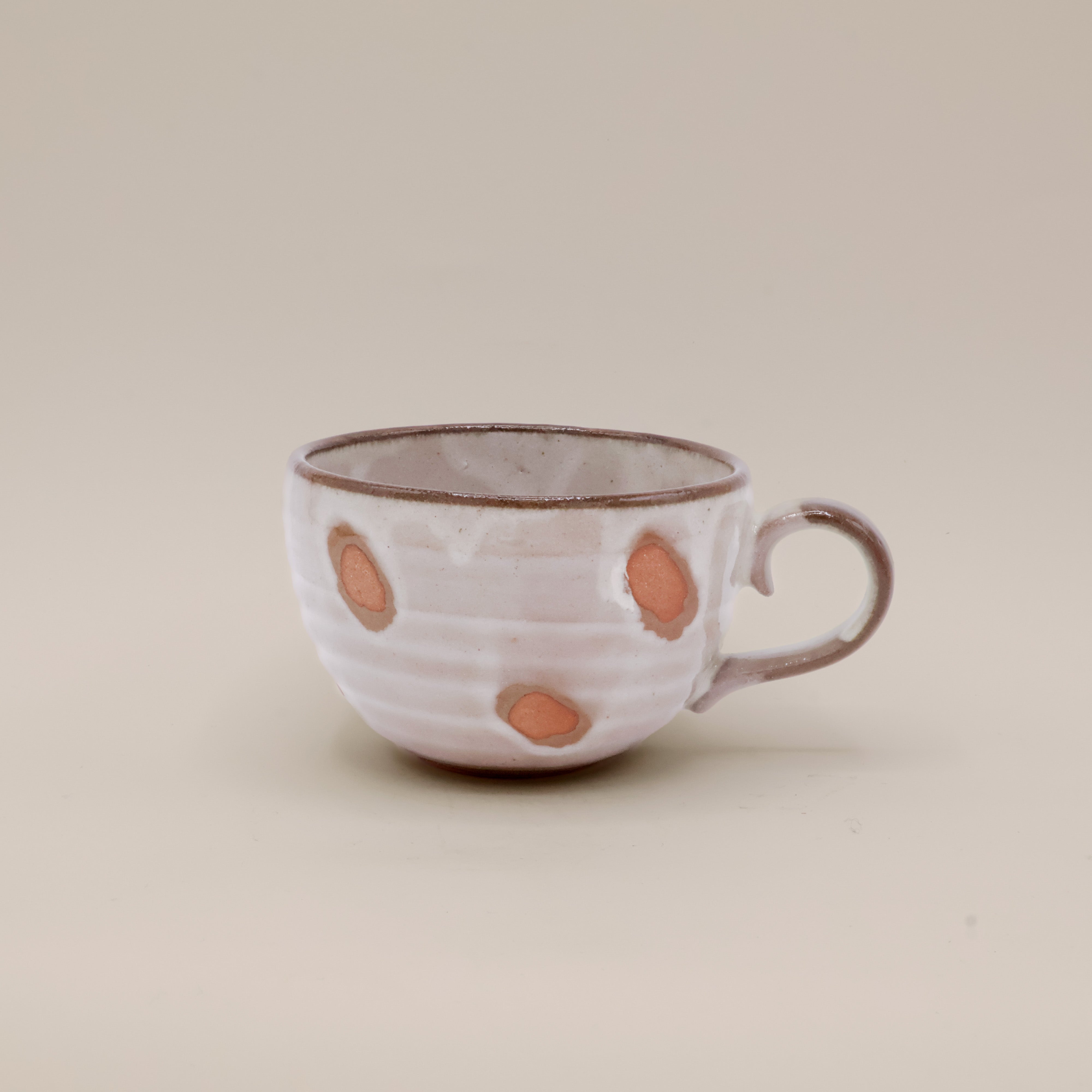 Japanese cappuccino cup with large spots