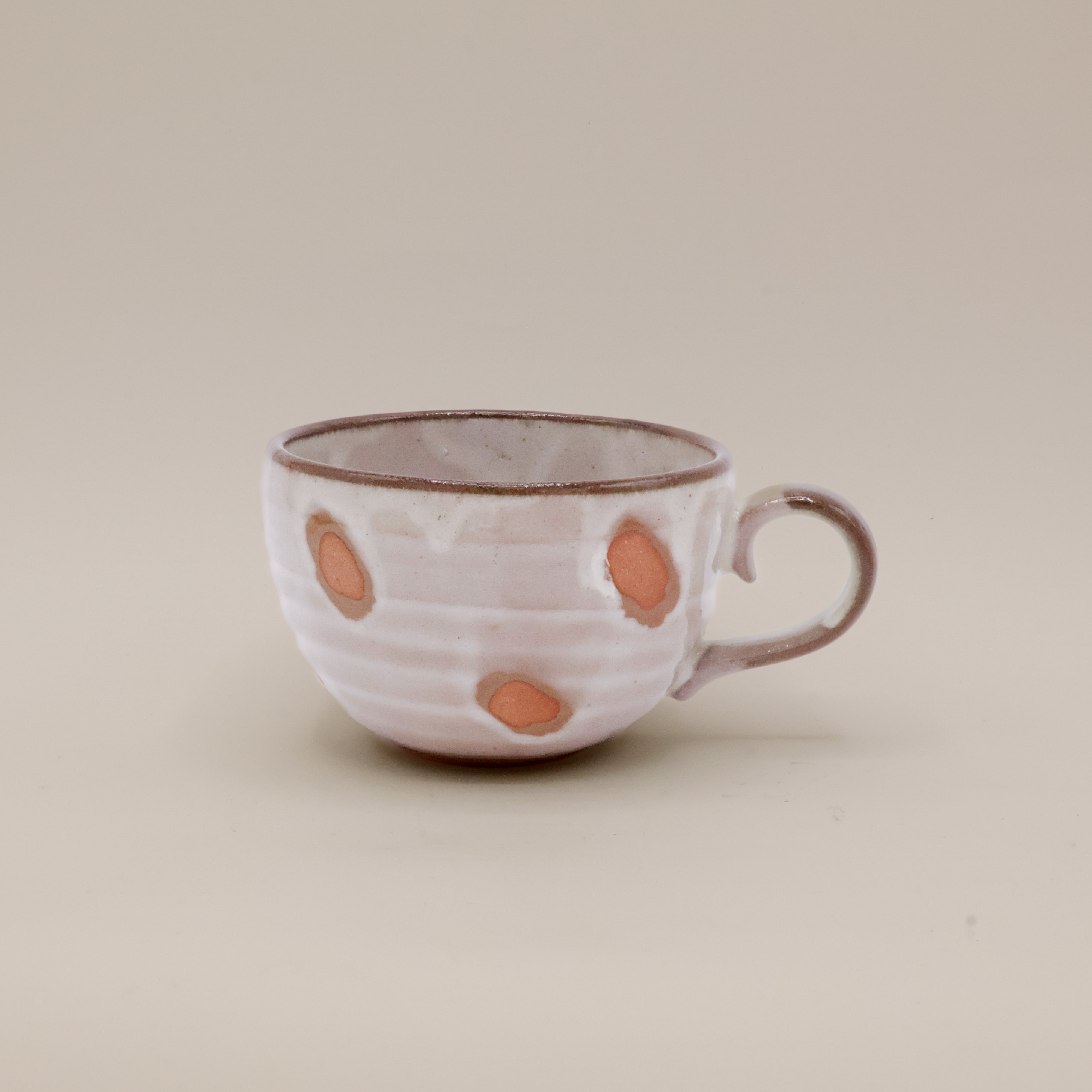 Japanese cappuccino cup with large spots