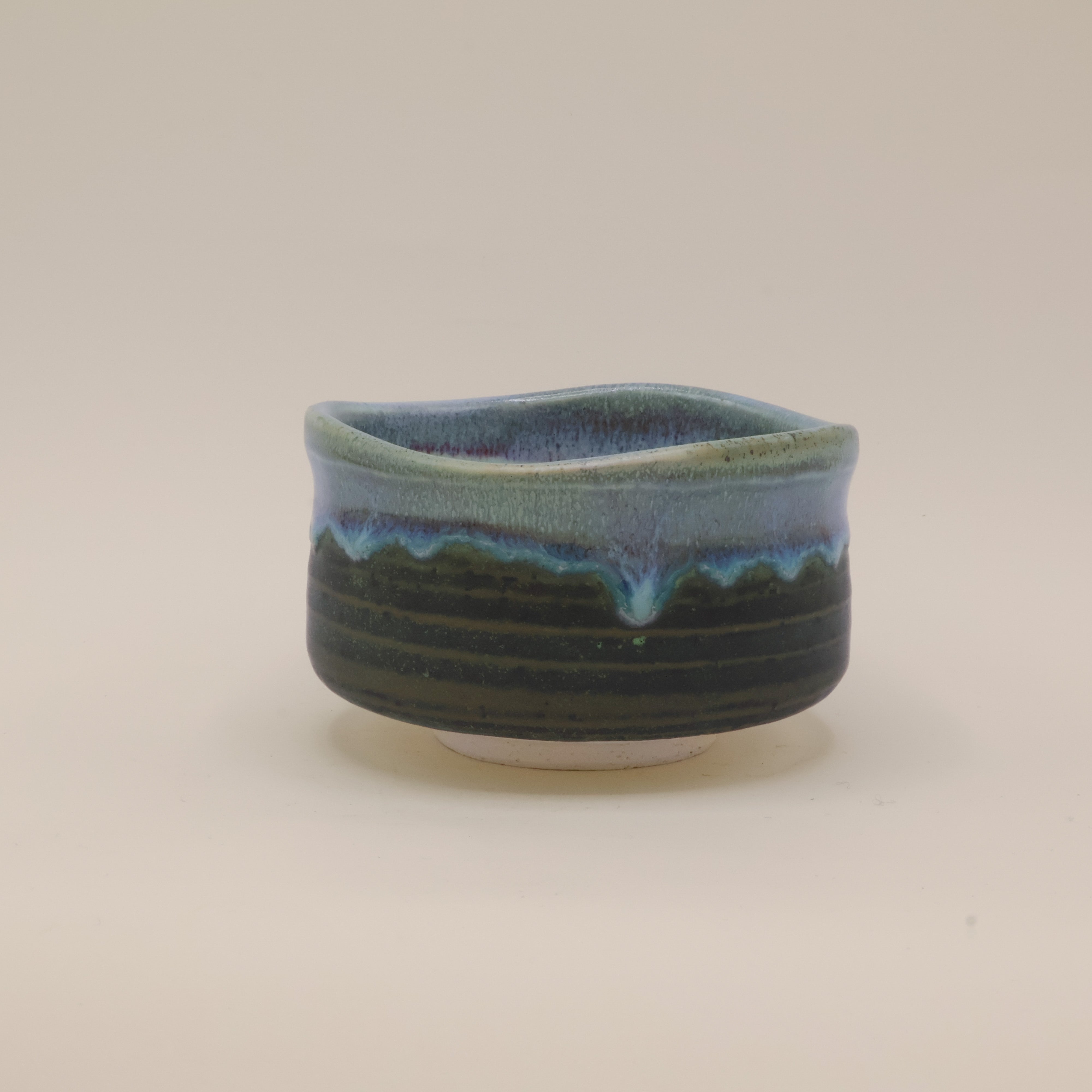 Matcha cup - Green and blue glaze, small