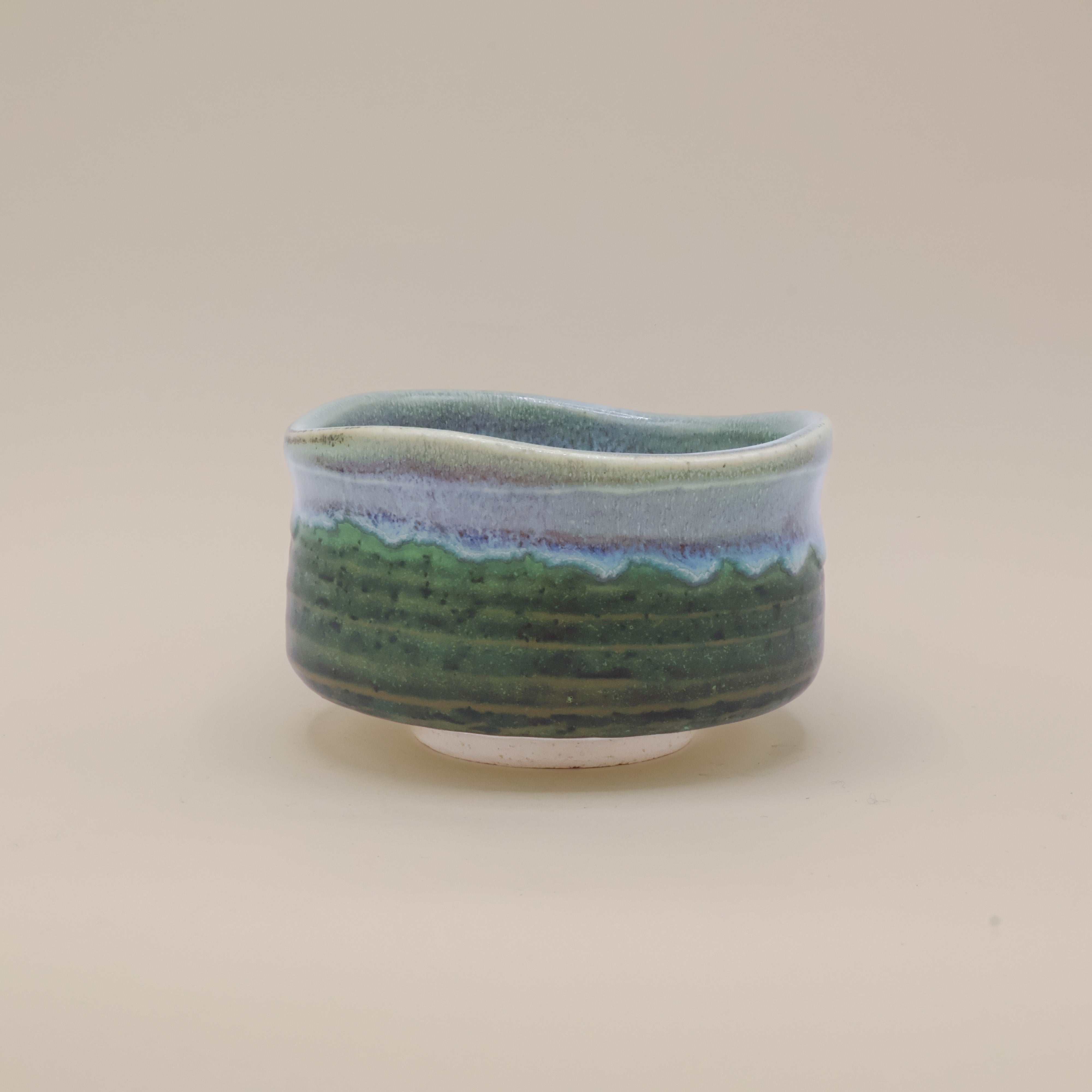 Matchakop - Grøn og blå glasur, lille