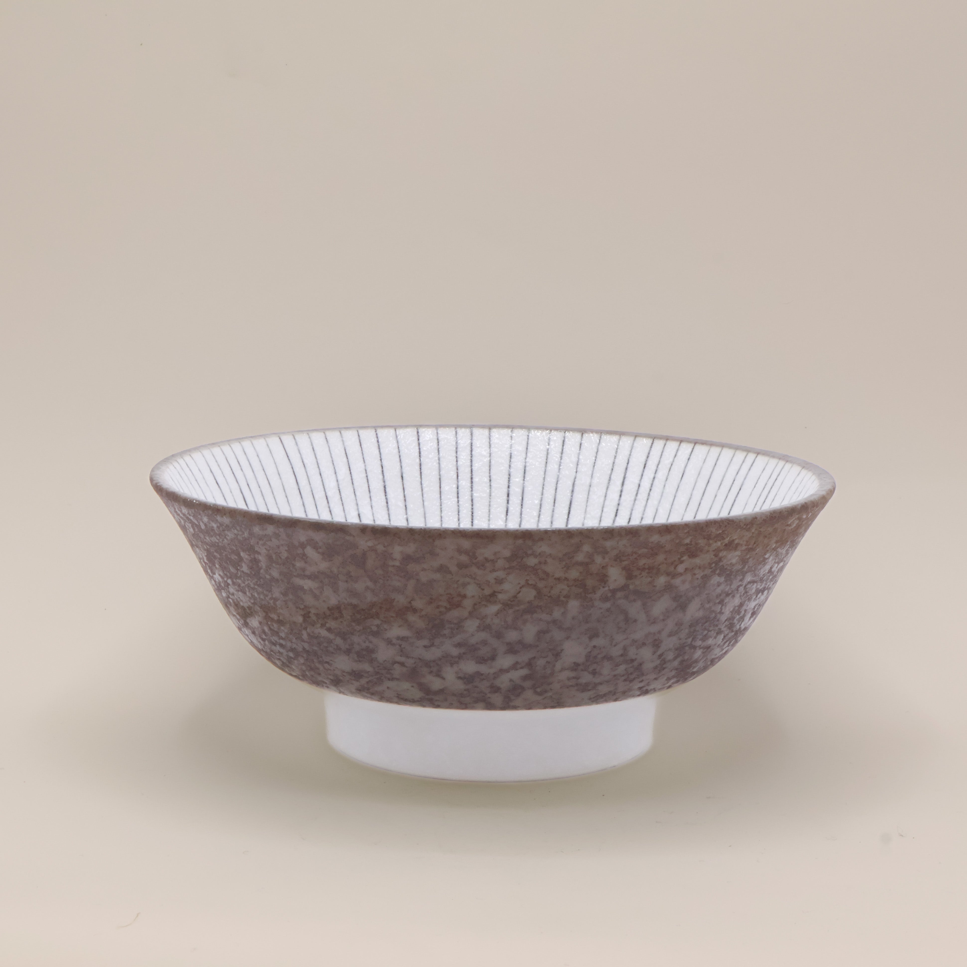 Ramenskål grå/brun med striber