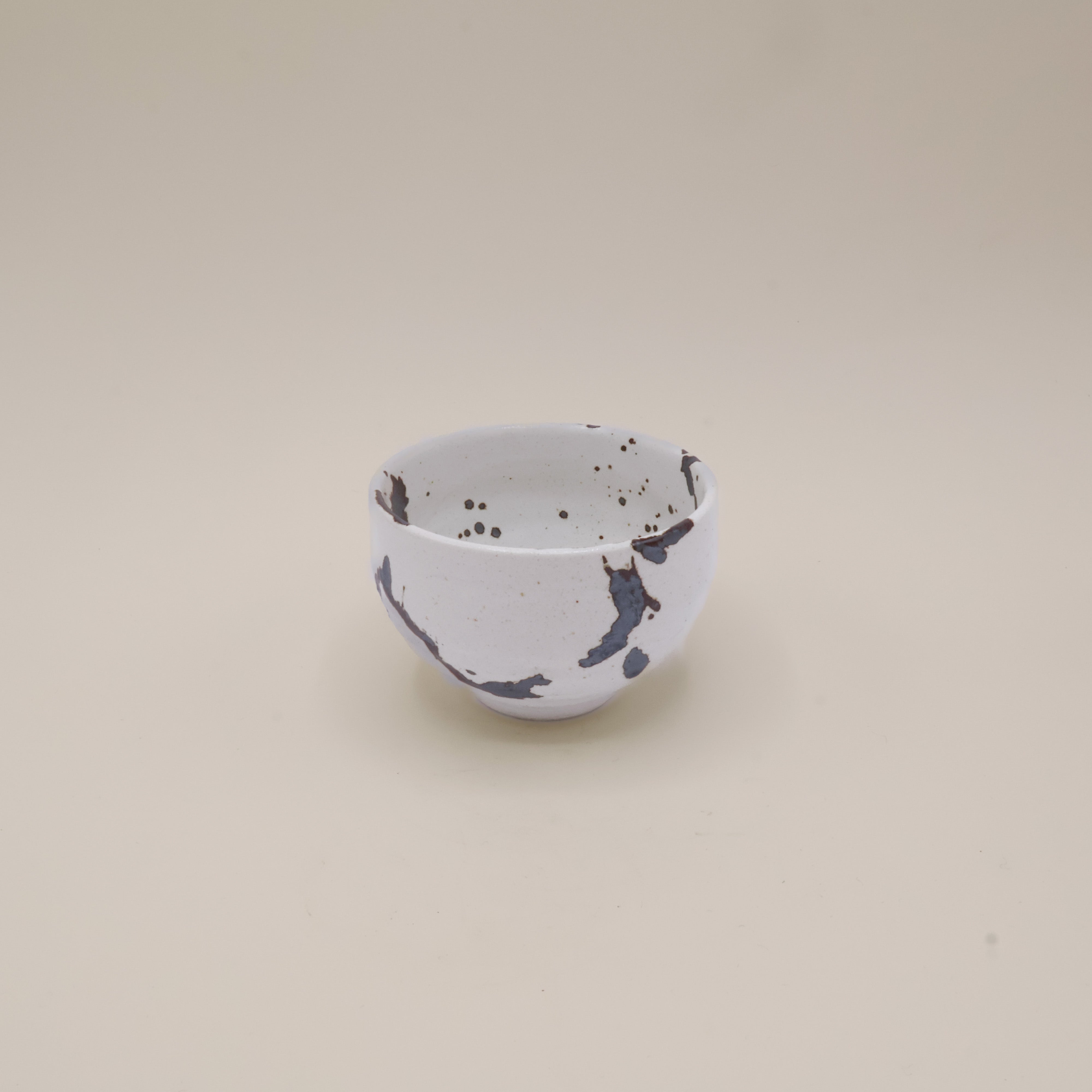 Japanese cup with brown metallic splash pattern