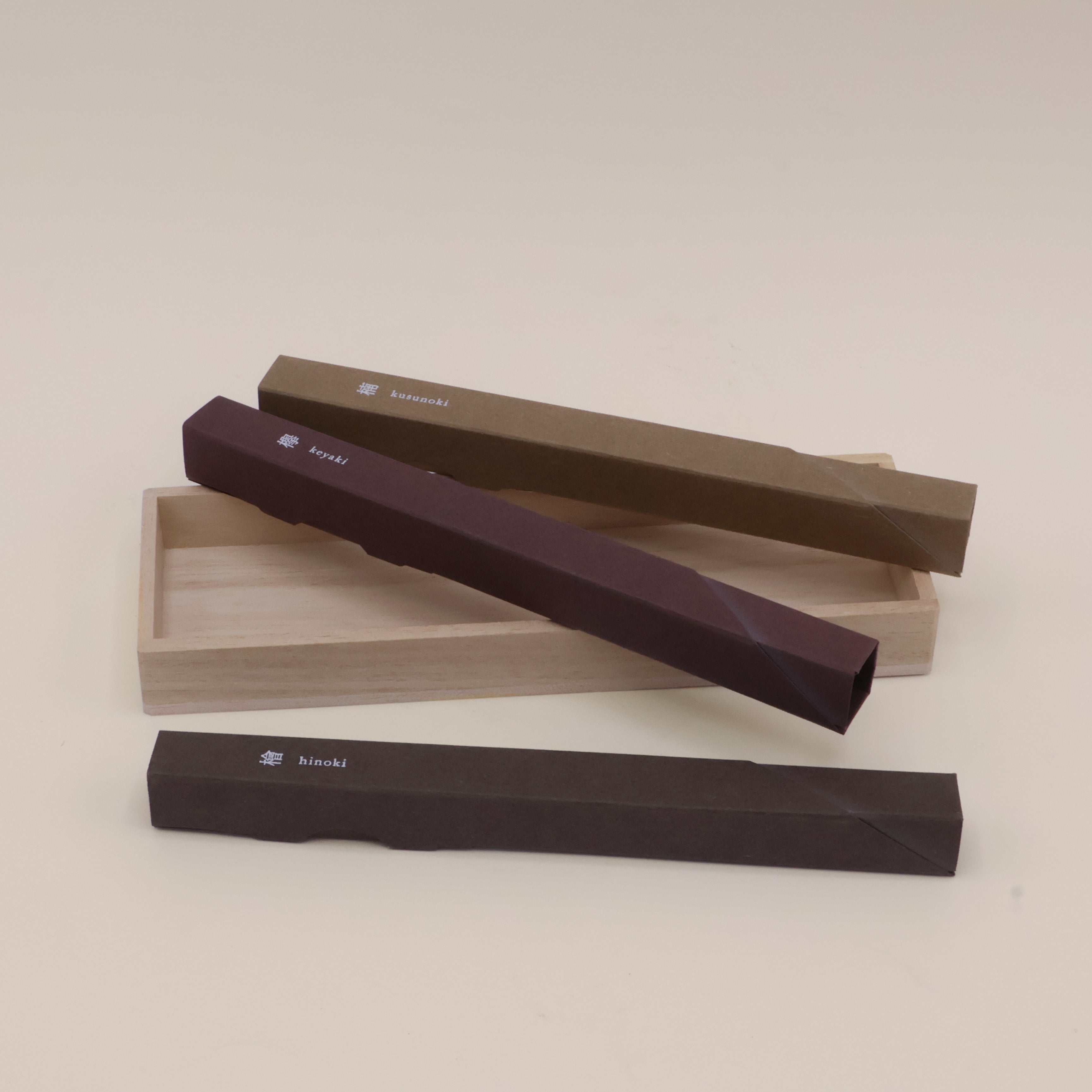 Japansk røgelse 3 pak: Hinoki, Keyaki og Kusunoki