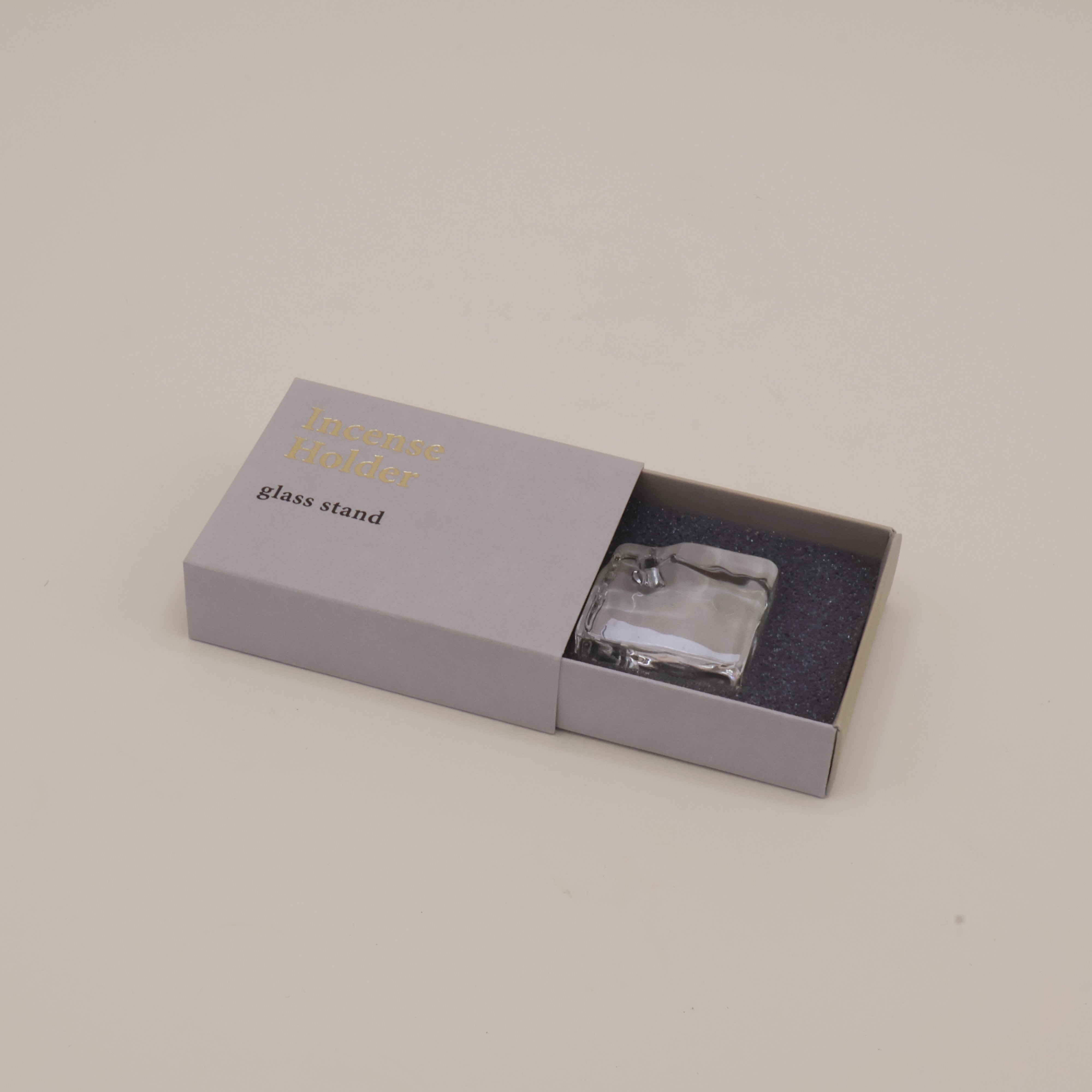 Clear glass incense holder