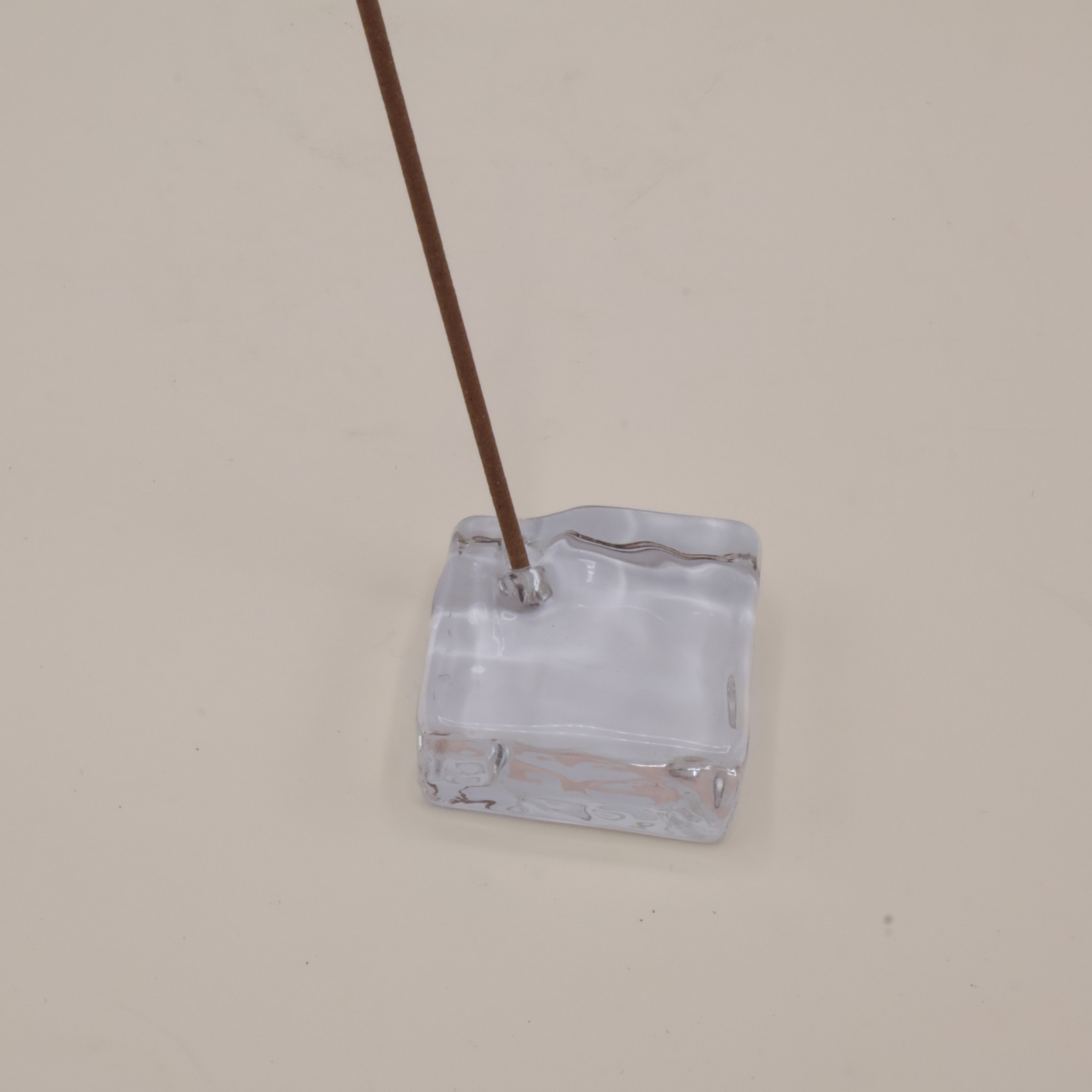 Clear glass incense holder
