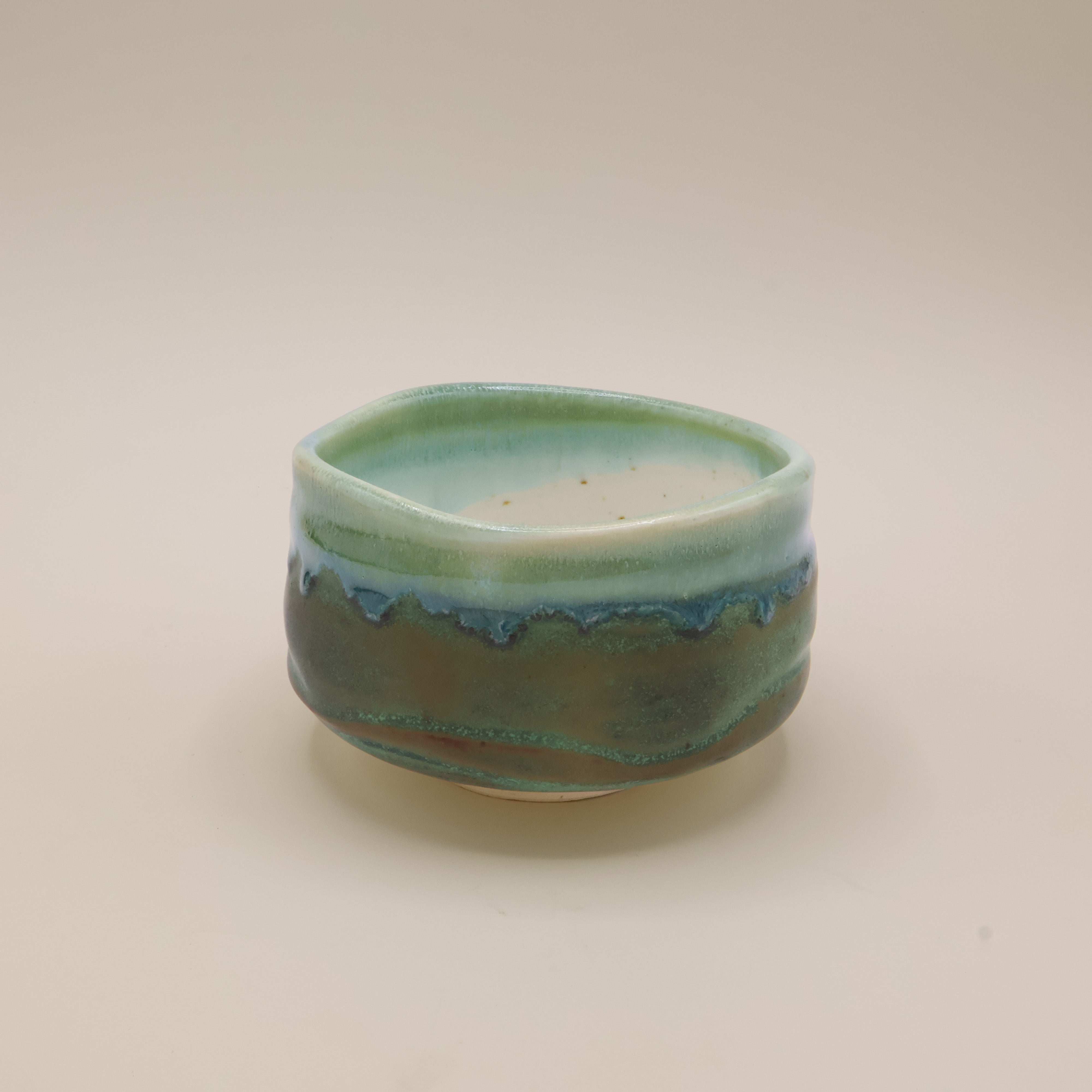 Matcha cup - Green and blue glaze