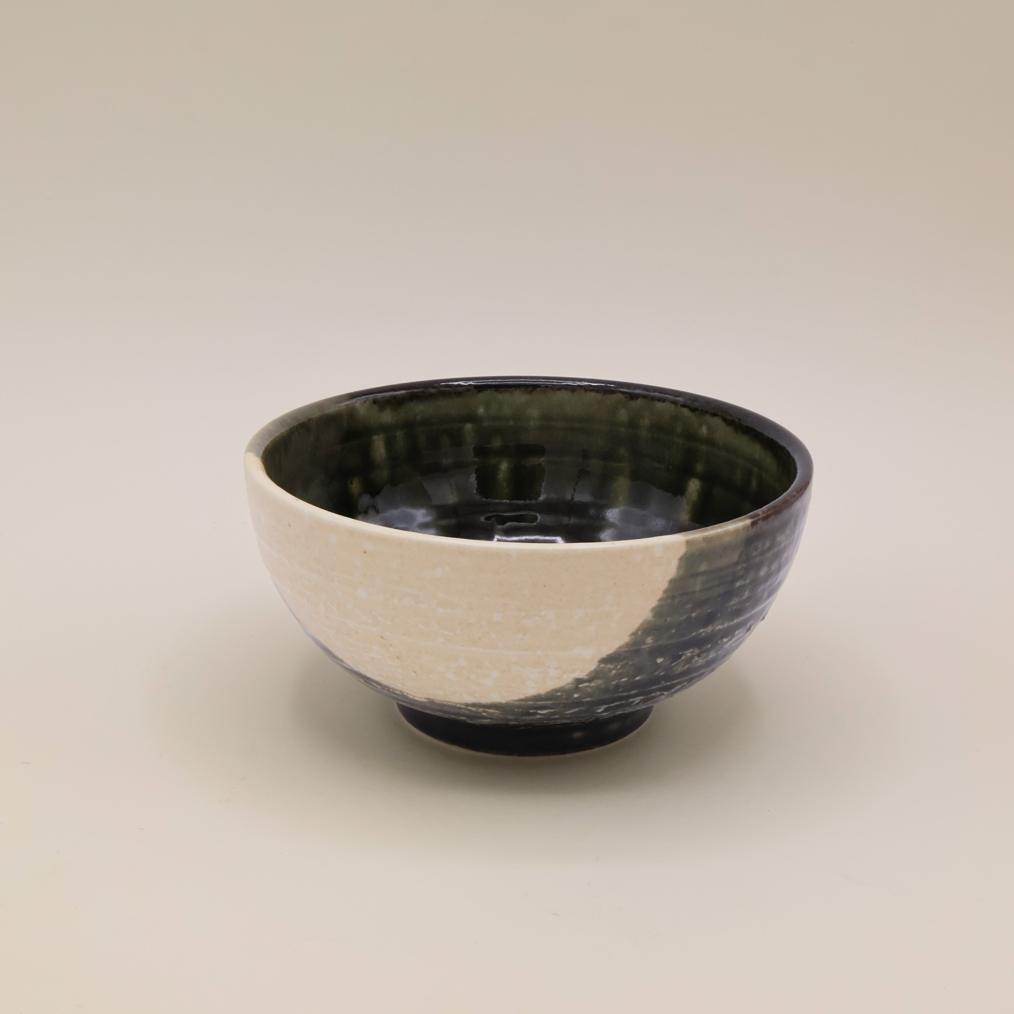 Japanese noodle bowl with white semicircle