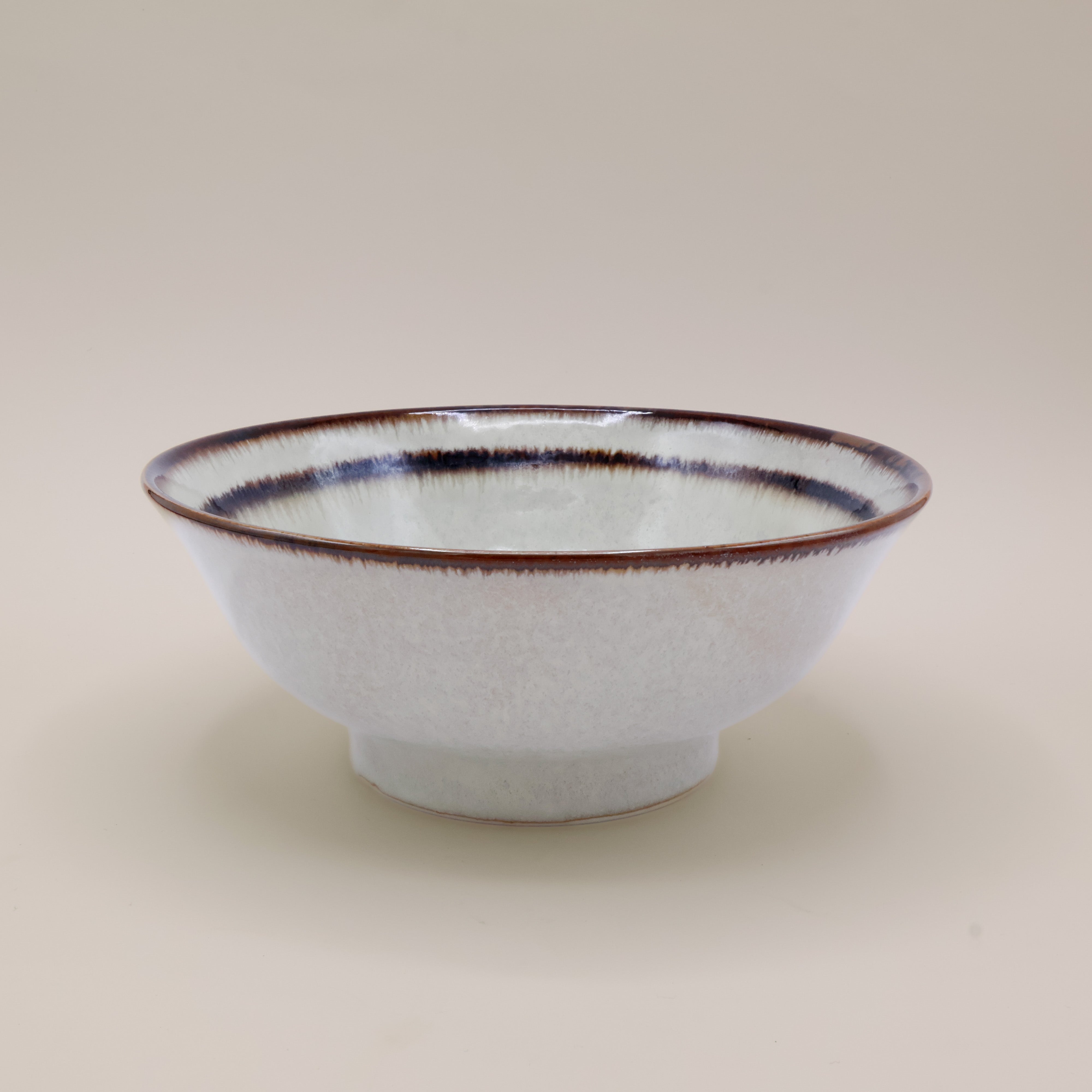 Brun stribe - Stor ramenskål Ø21