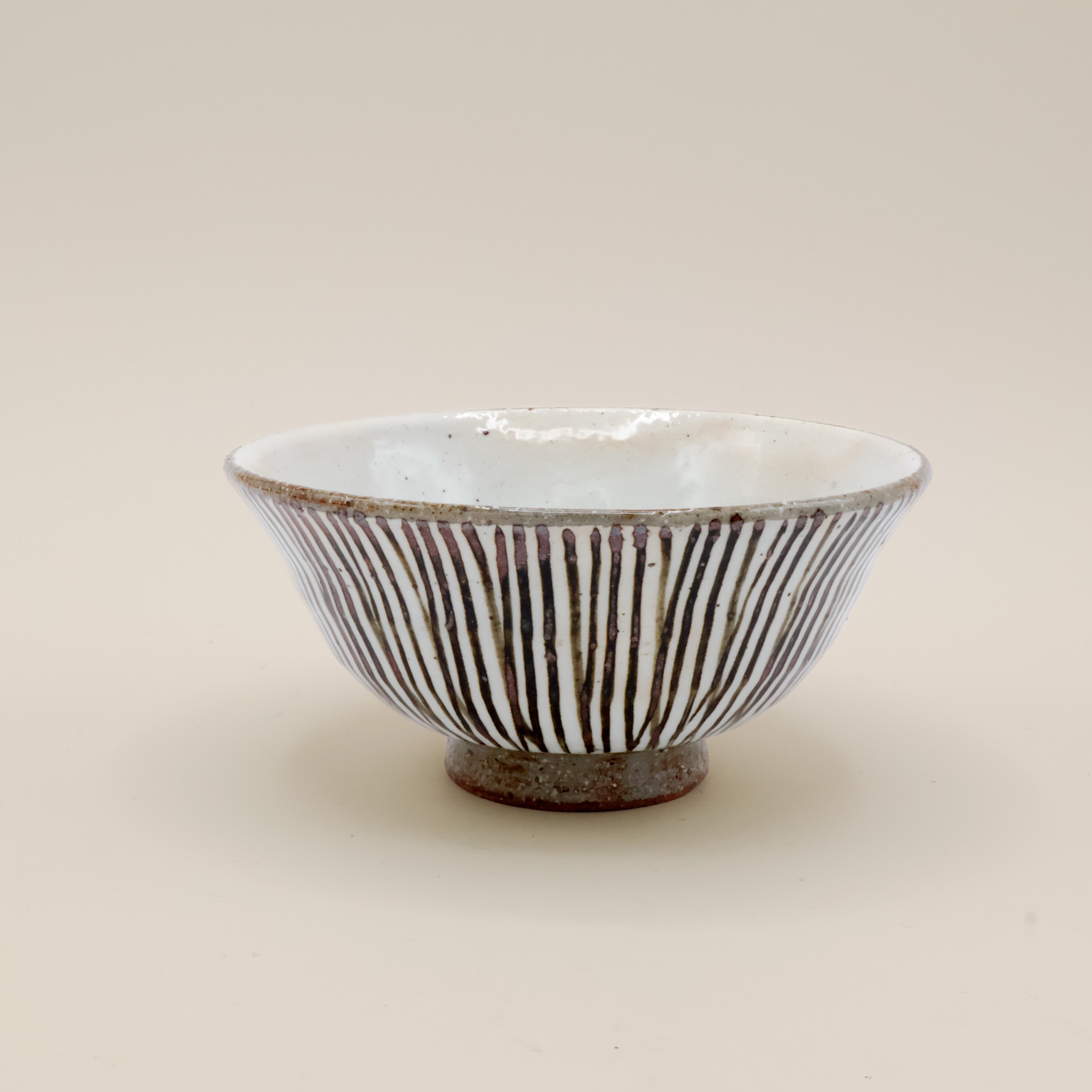 Bowl with stripes - Brown or red