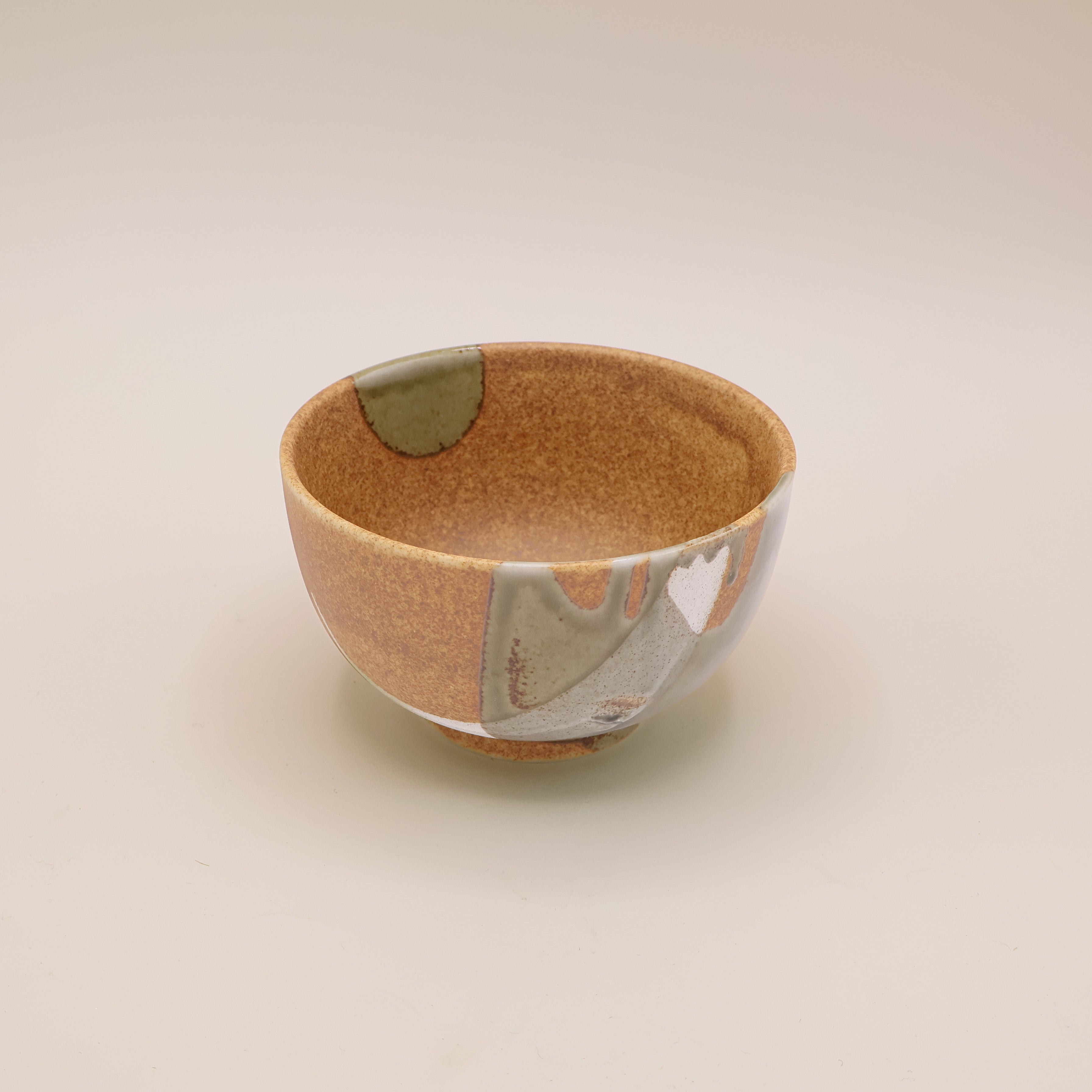 Matchaskål - Orange/brun og grøn