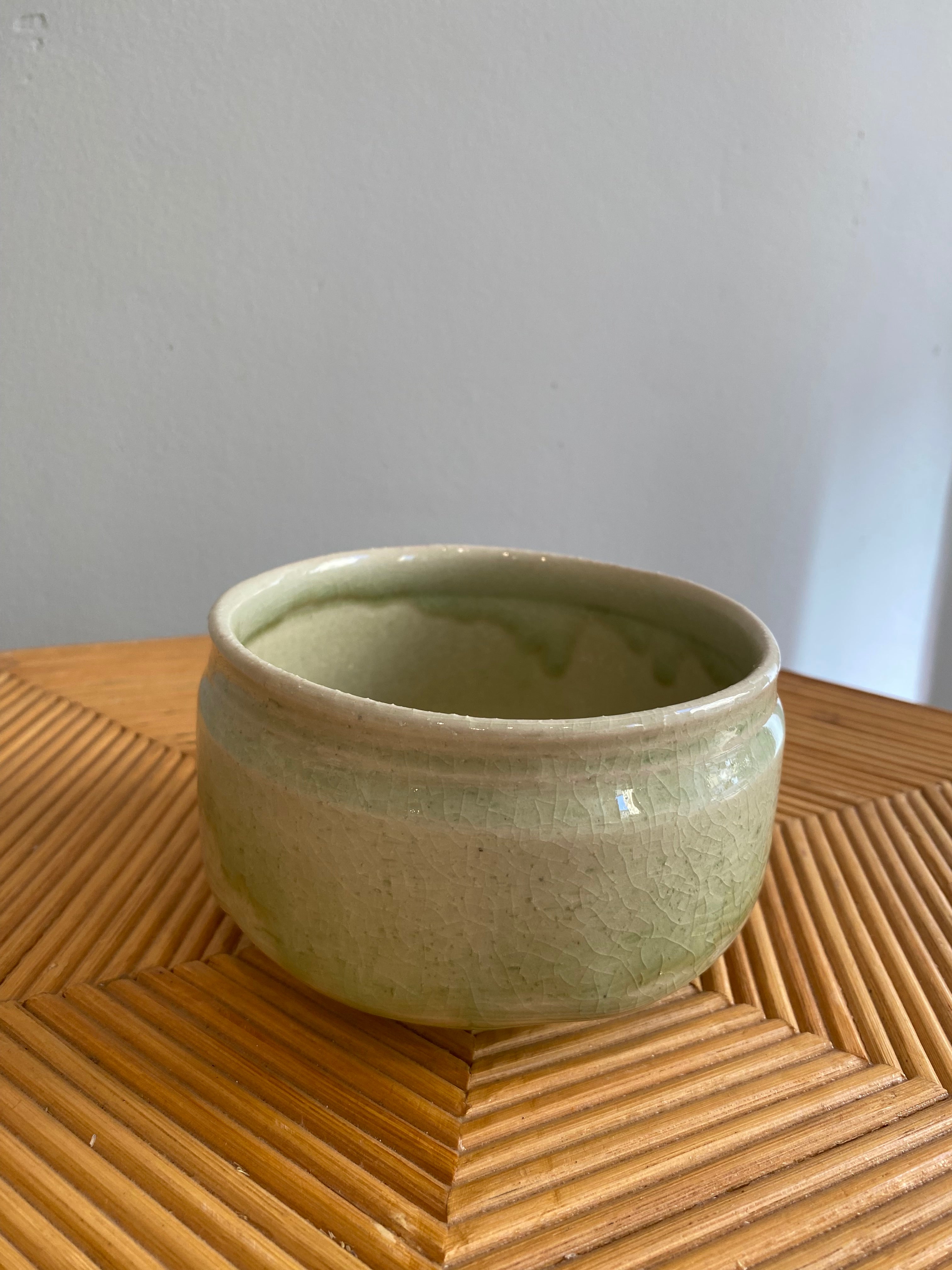 Handmade light green matcha cup