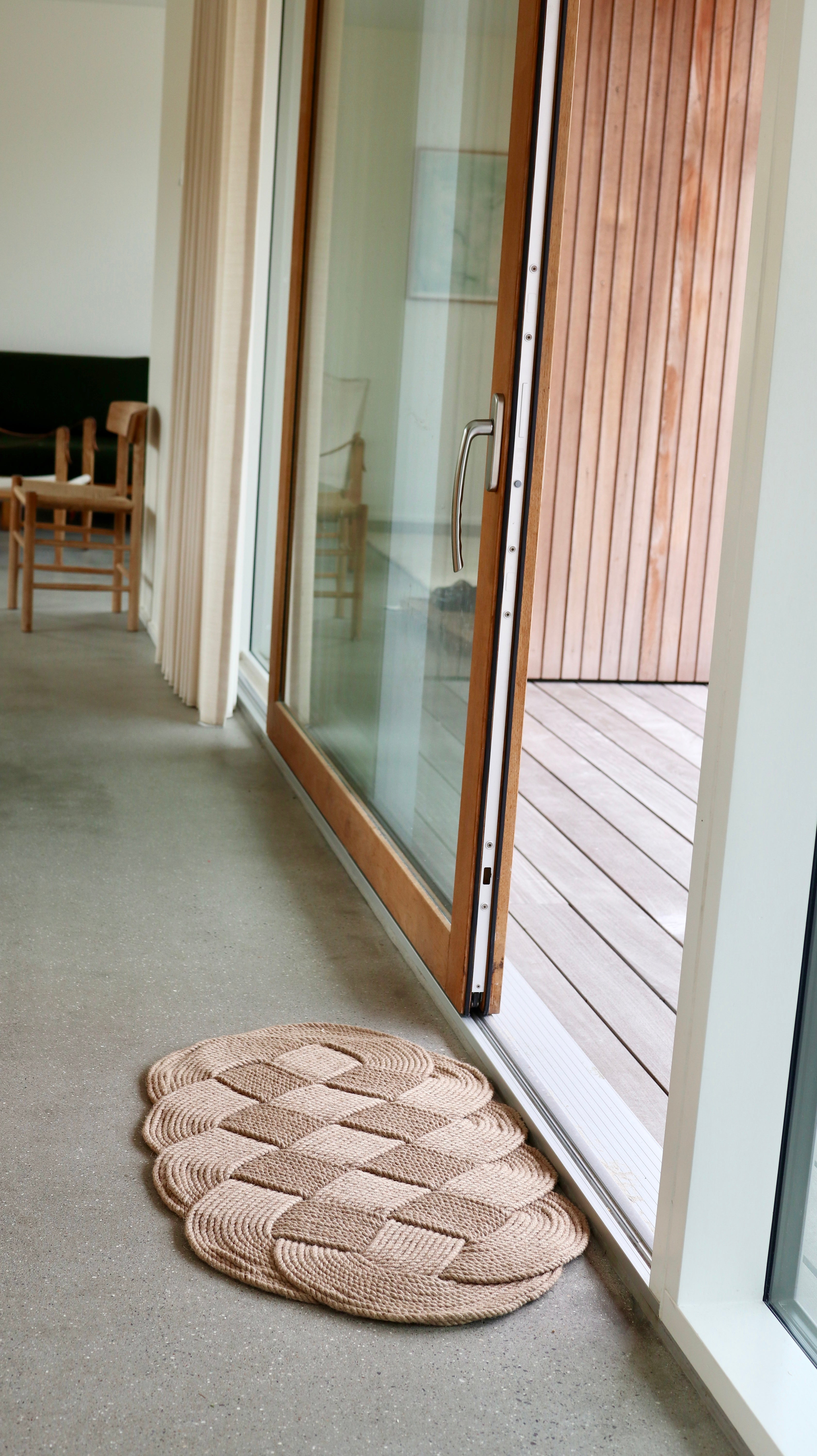 Yōkoso hand-woven jute door mat; great