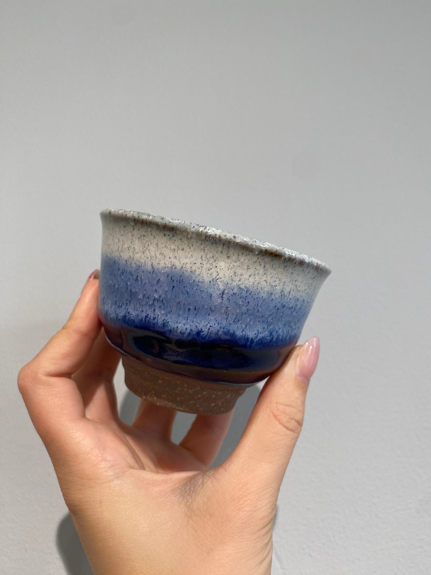 Lille kop med blå nuancer og nister