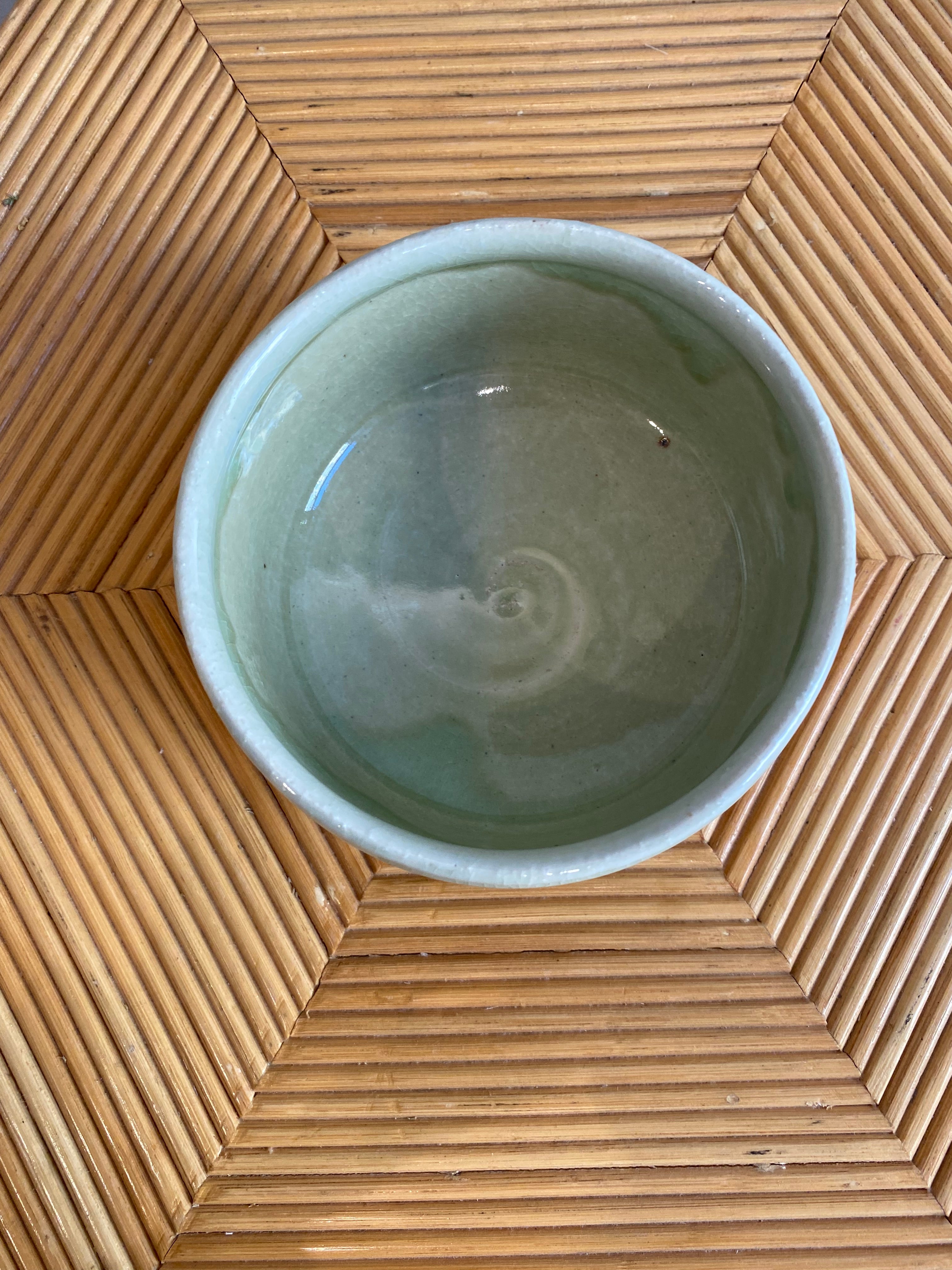 Handmade light green matcha cup