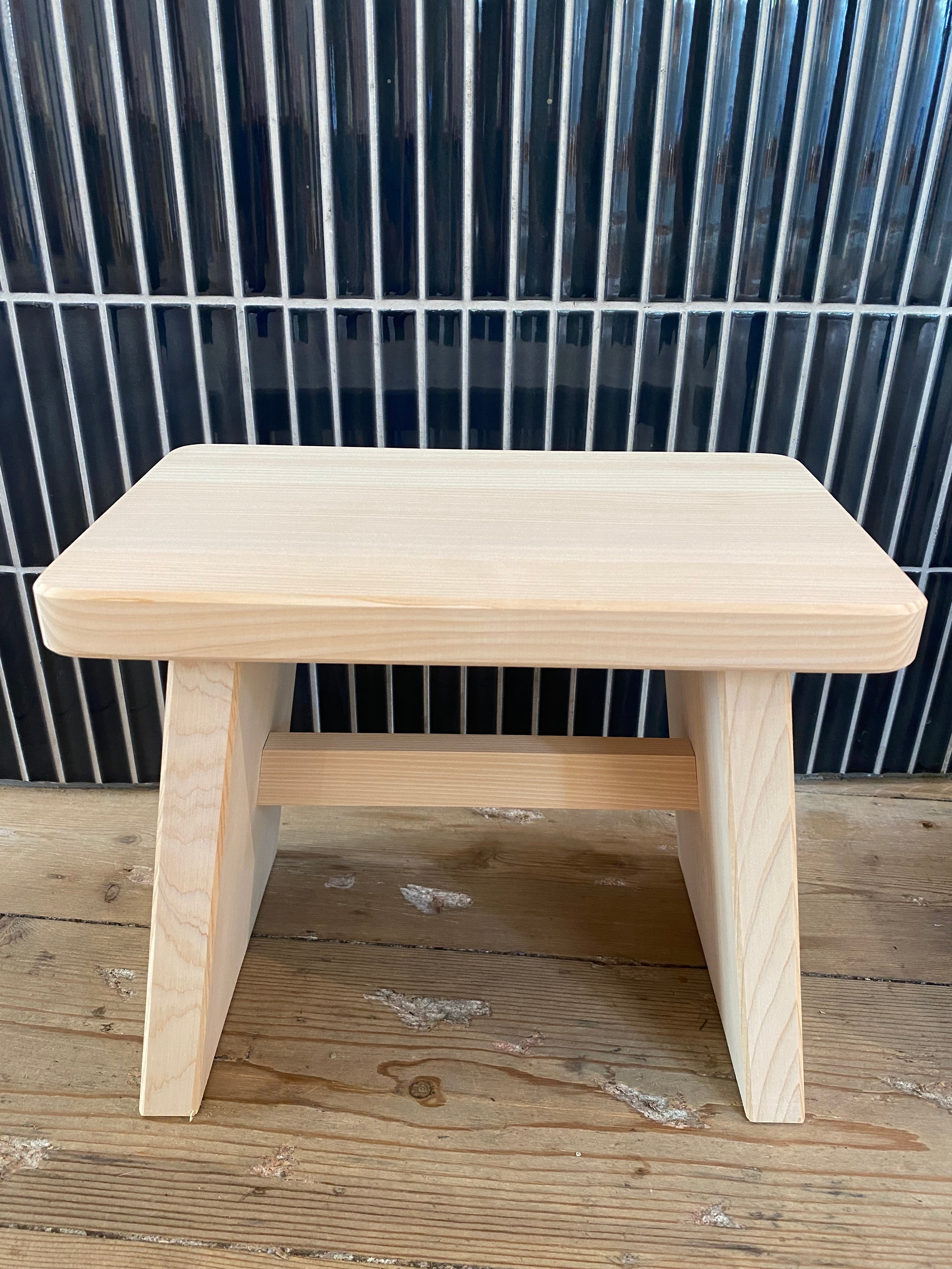 Small Japanese stools in hinoki wood