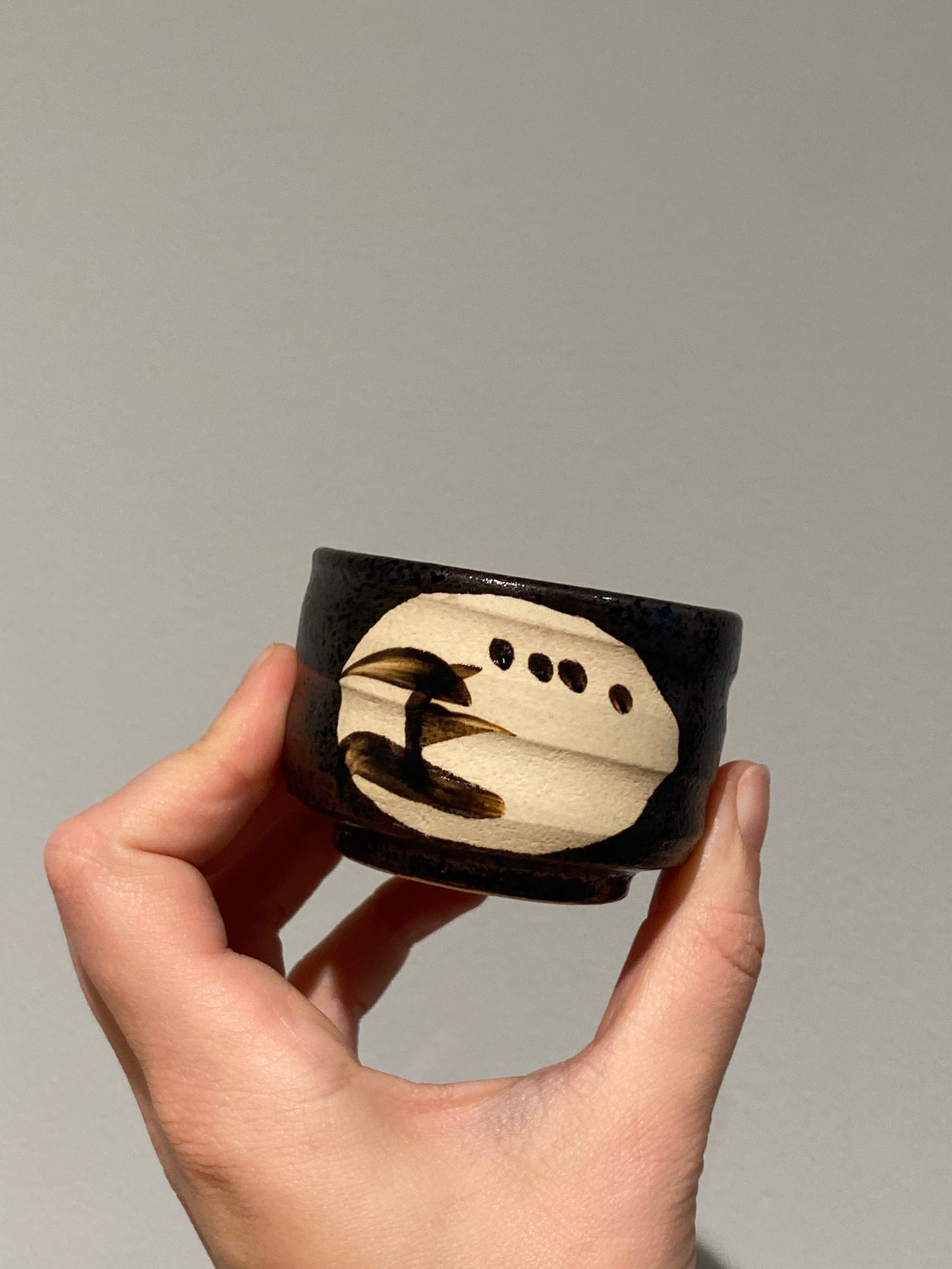 Small sake cup with Japanese motif