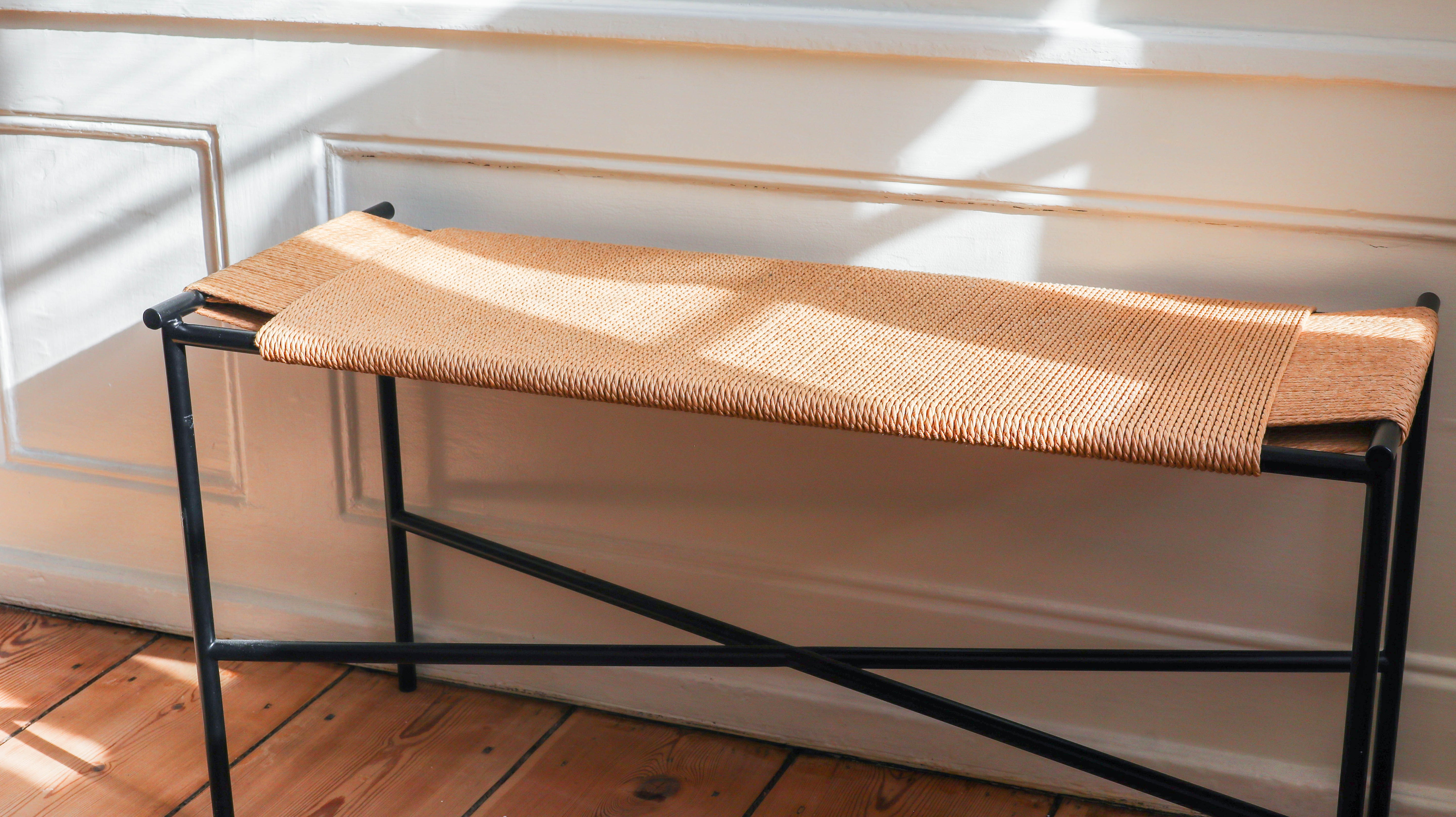 Skagerak bench with hand-woven seat