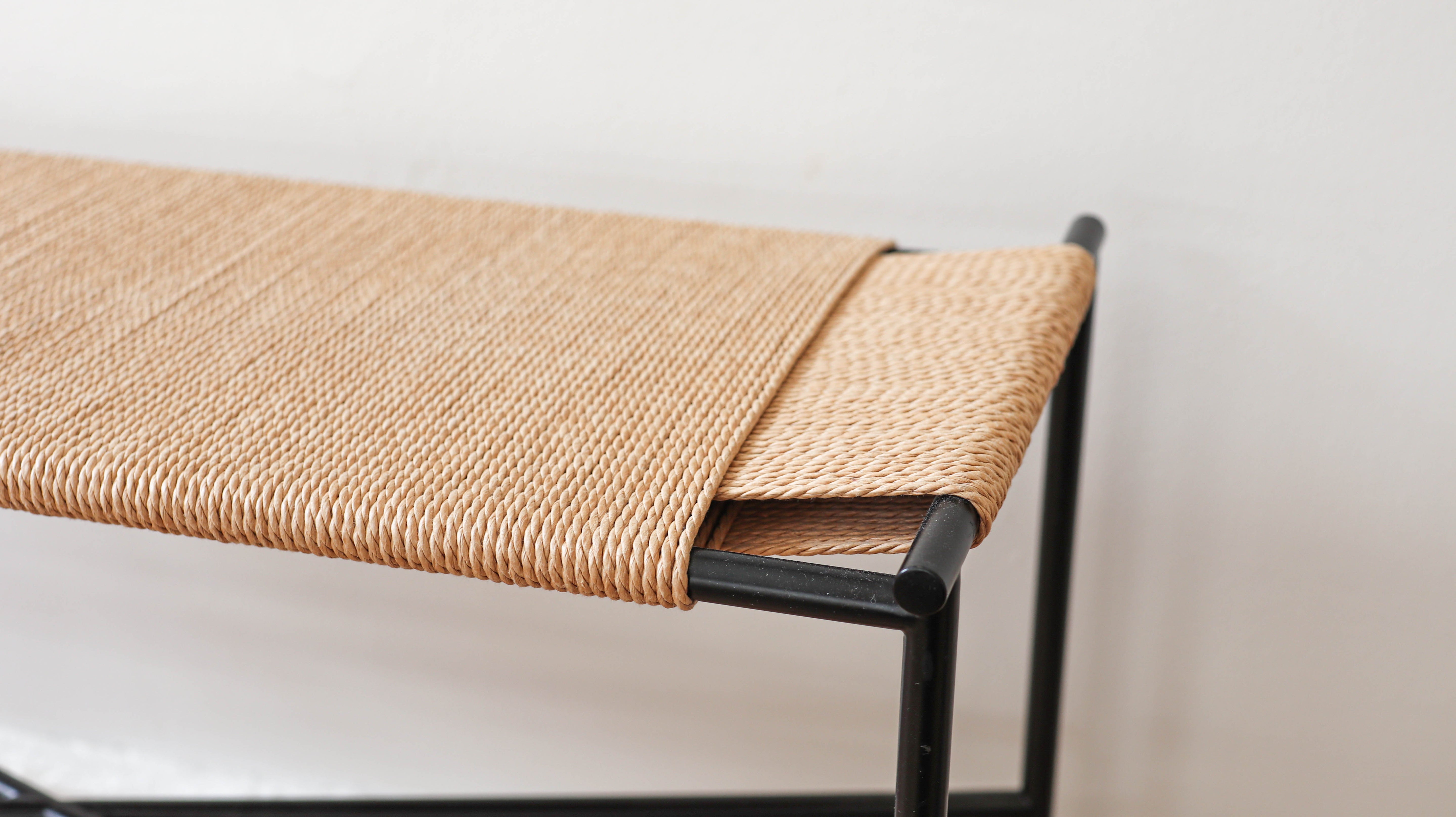 Skagerak bench with hand-woven seat