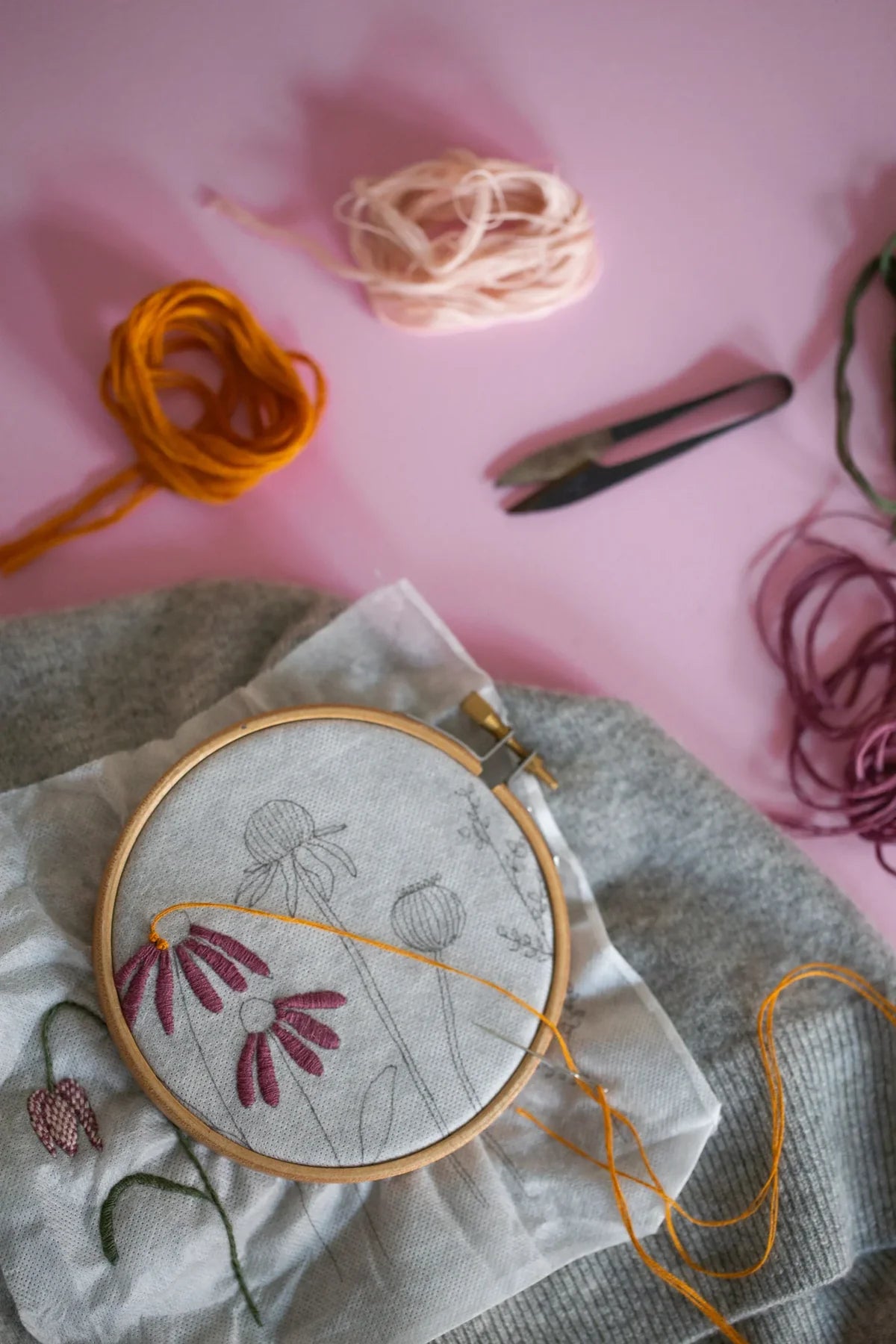Maternity embroidery with Mender Society