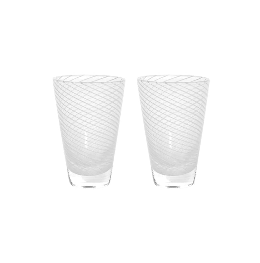 Håndlavede yuka swirl glas 2-pack