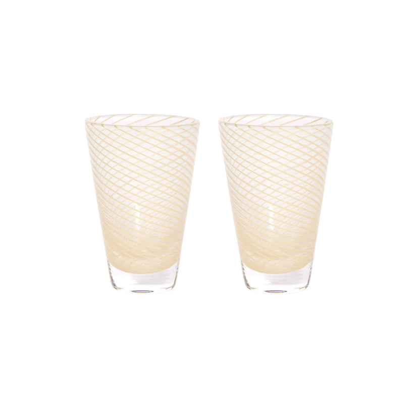 Håndlavede yuka swirl glas 2-pack