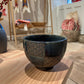 Keramikskål med blå tern og japanske mønstre