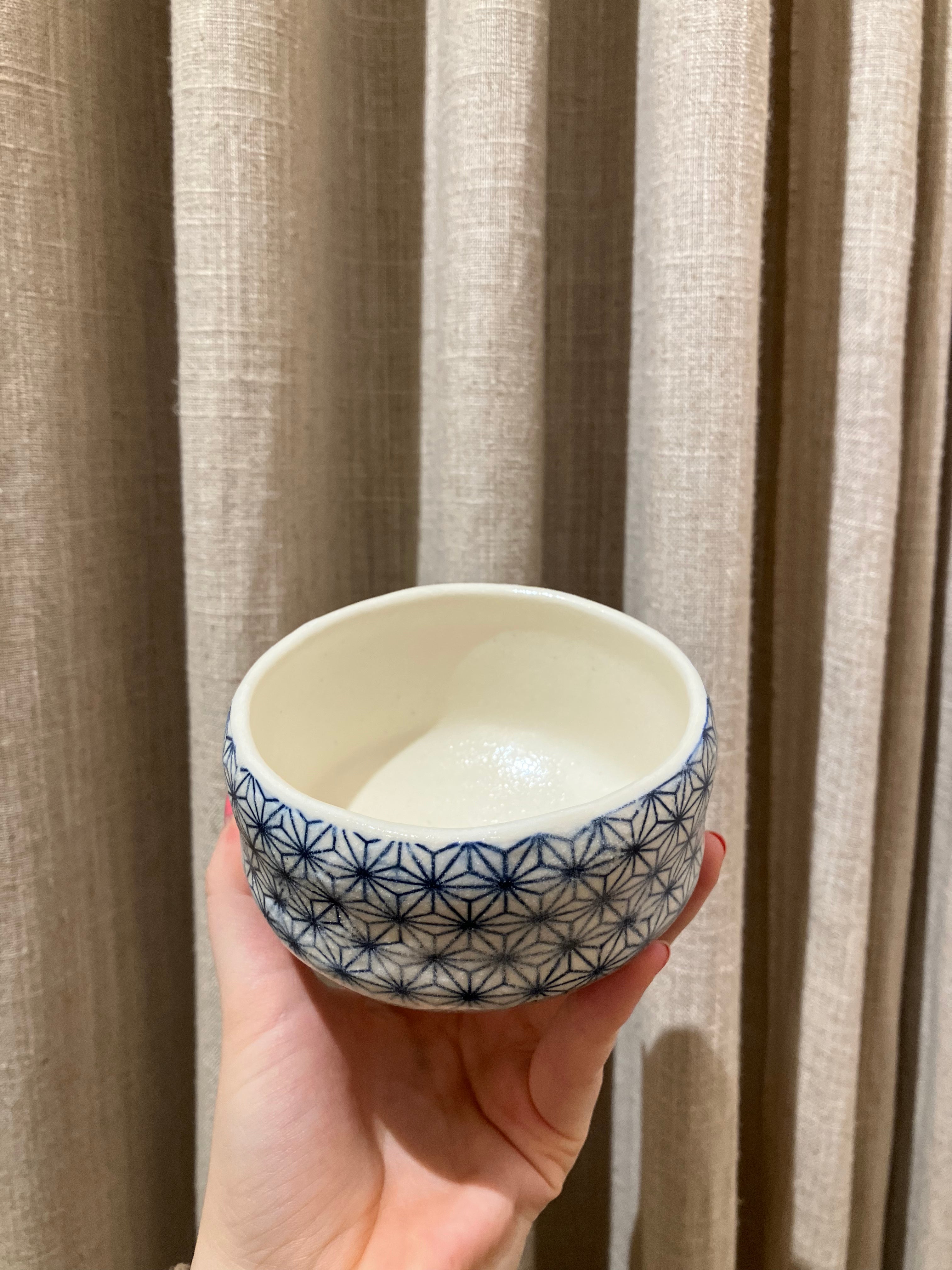 Small matcha cup with Japanese star pattern