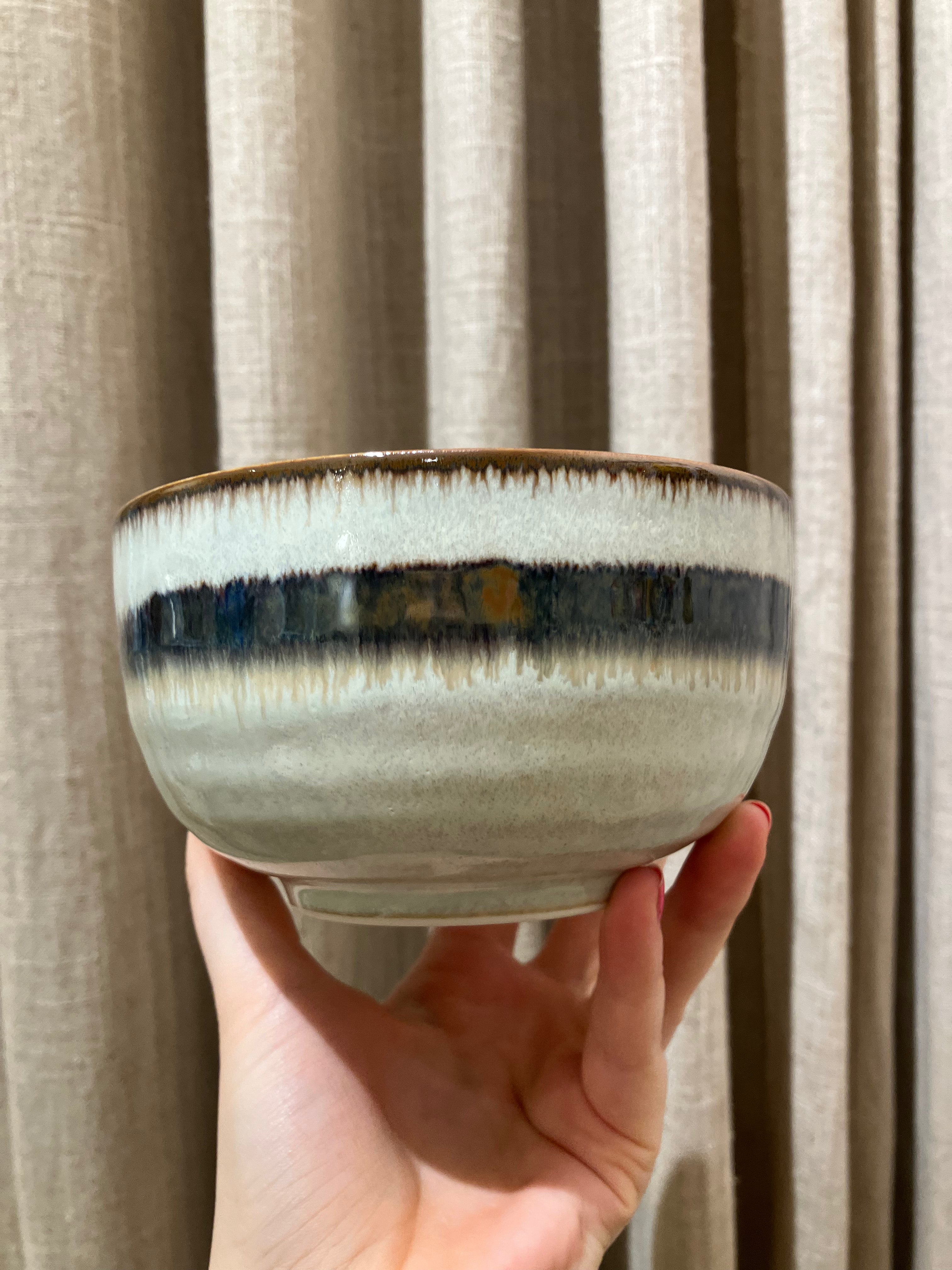 Brown stripe - Matcha bowl Ø12.5