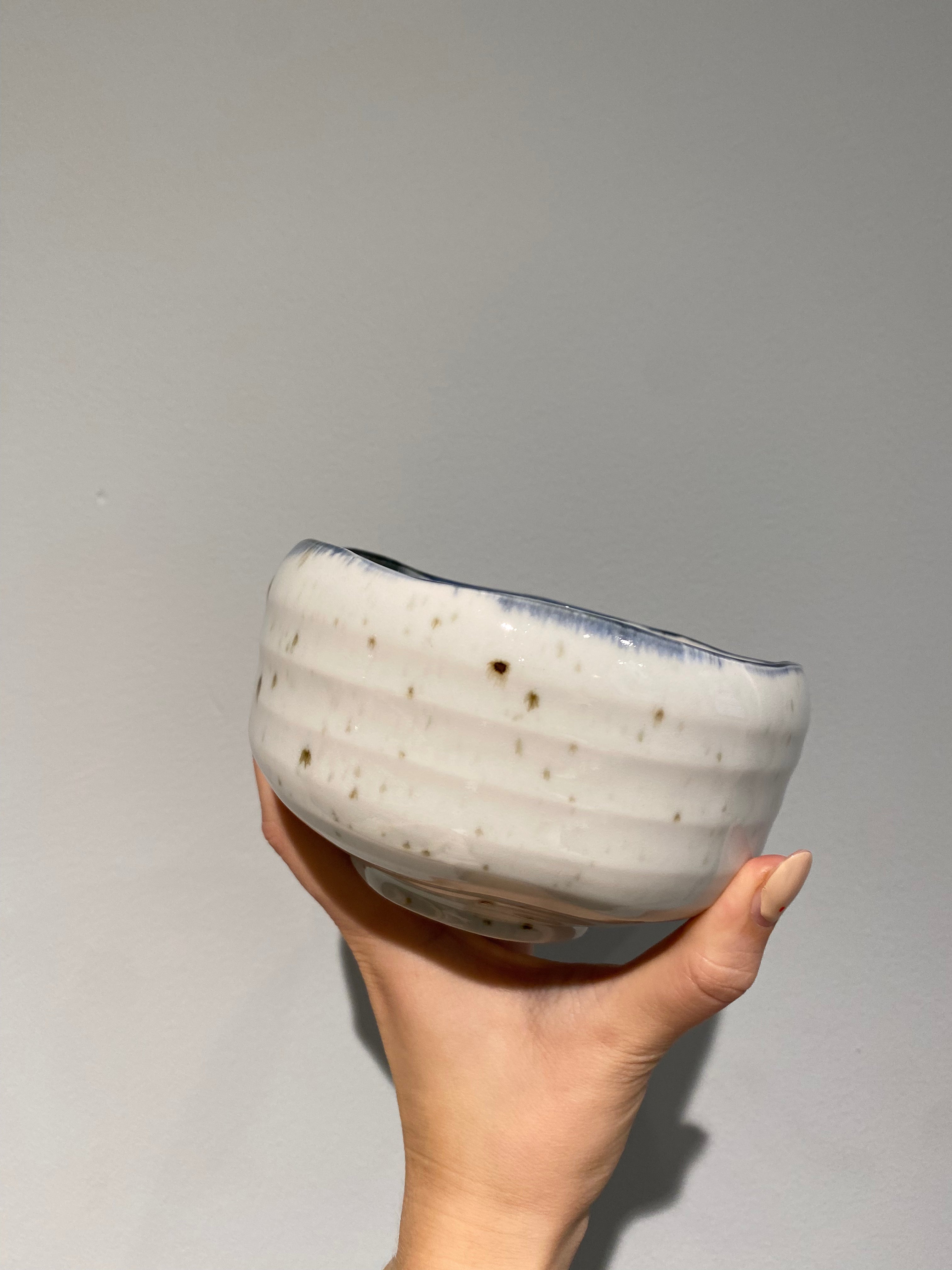 Handmade dotted matcha cup