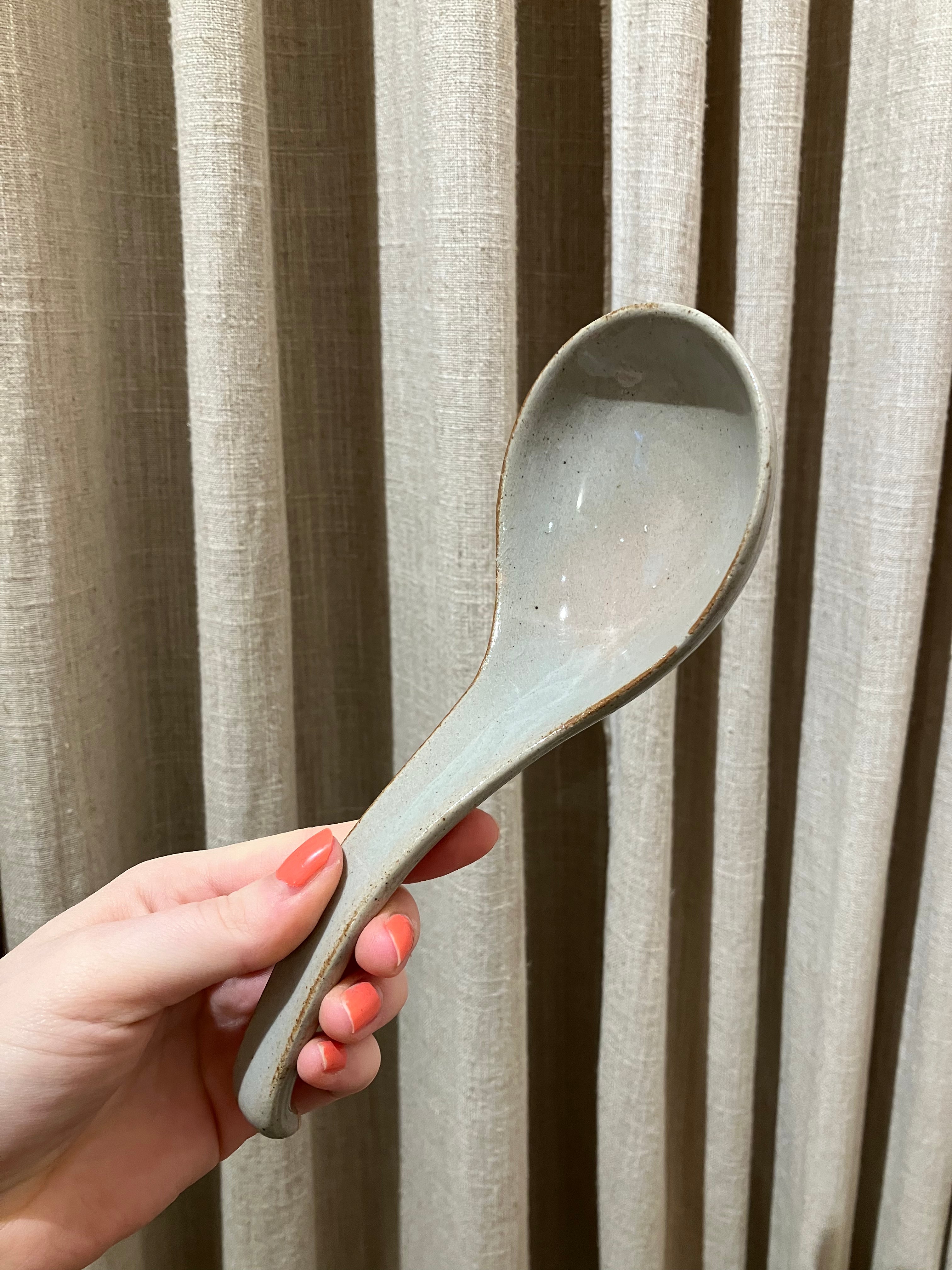 Large ceramic ramen spoon