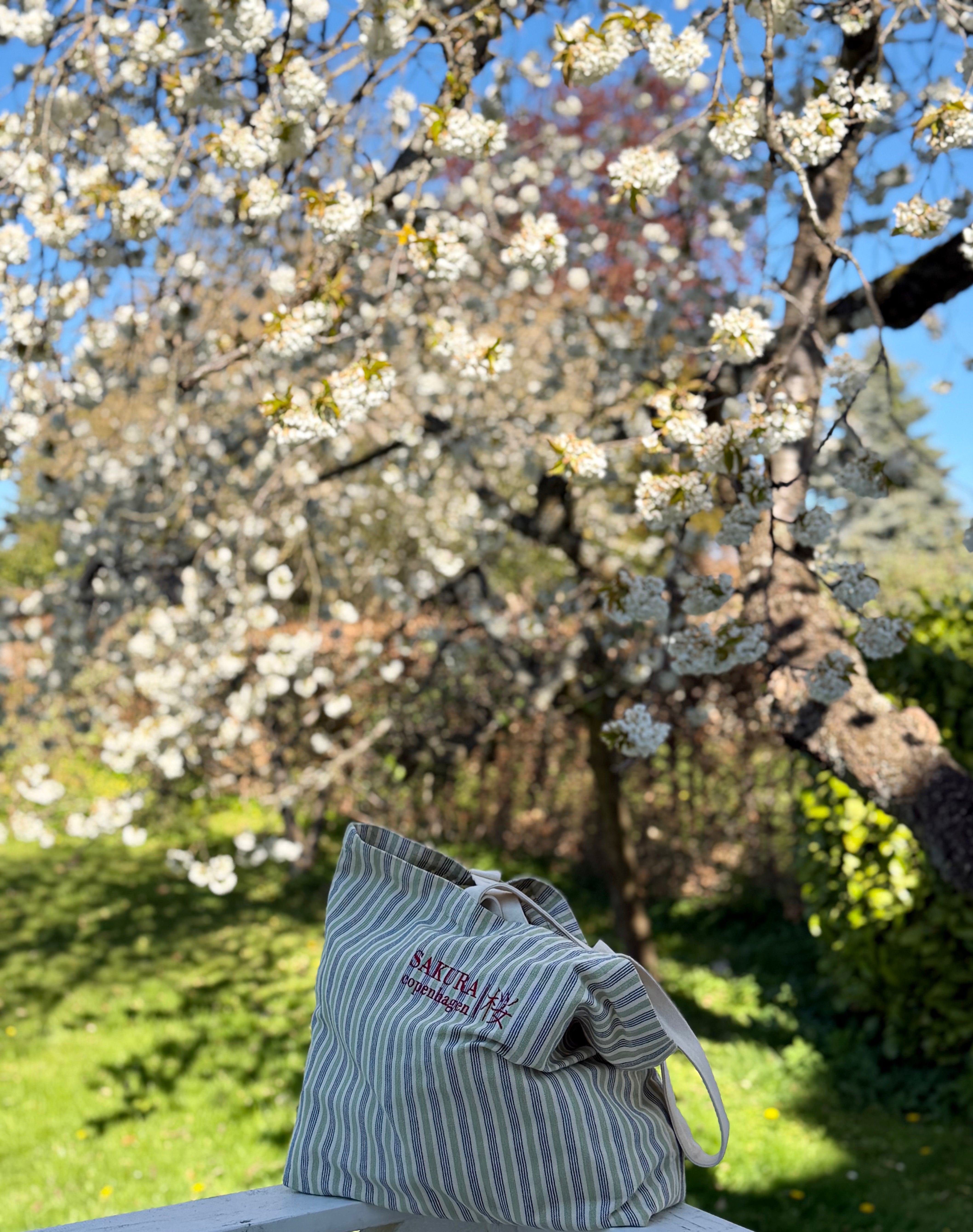 Sakura Copenhagen Tote Bag & Snorretrækspose - Striber