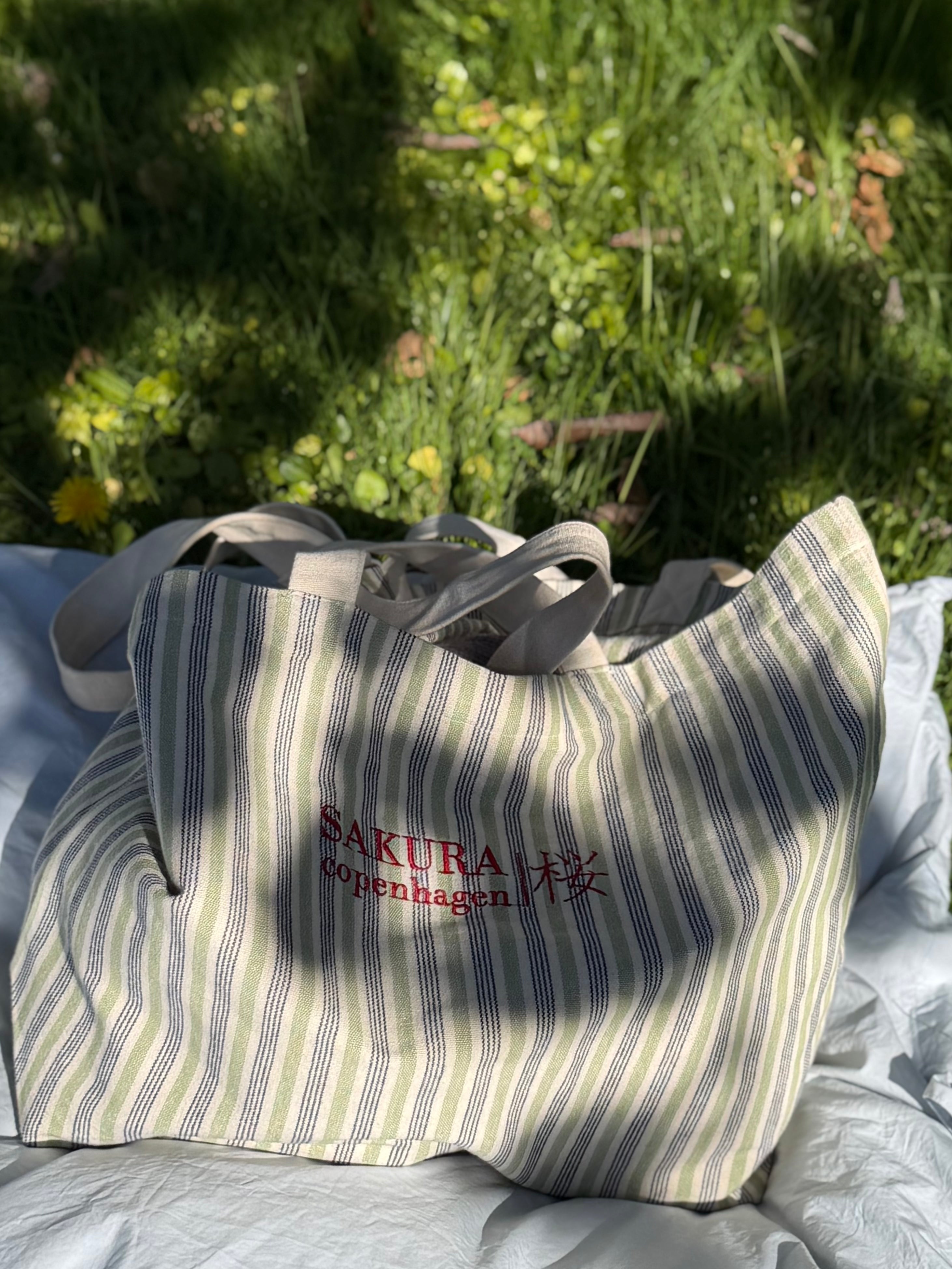 Sakura Copenhagen Tote Bag & Snorretrækspose - Striber