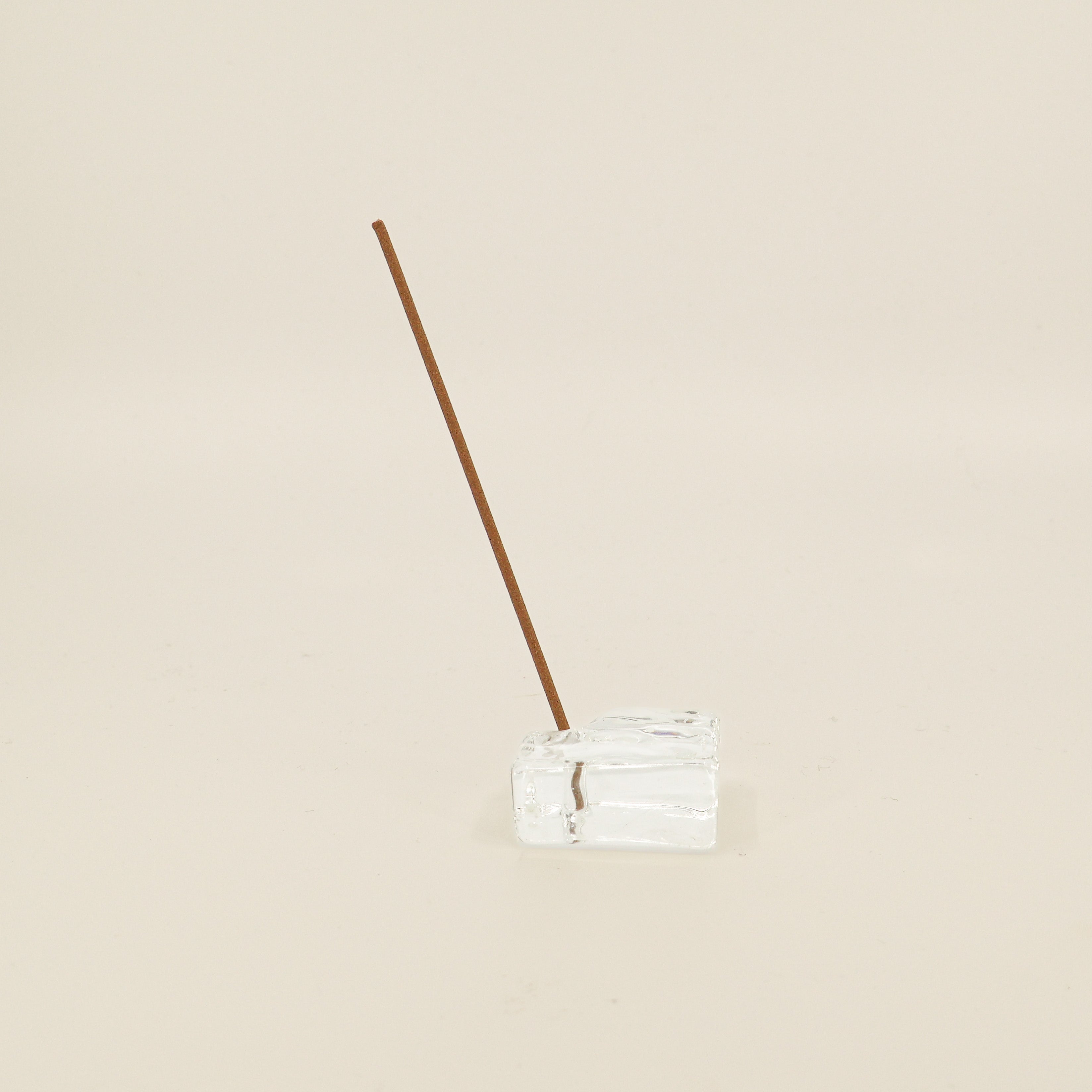 Clear glass incense holder
