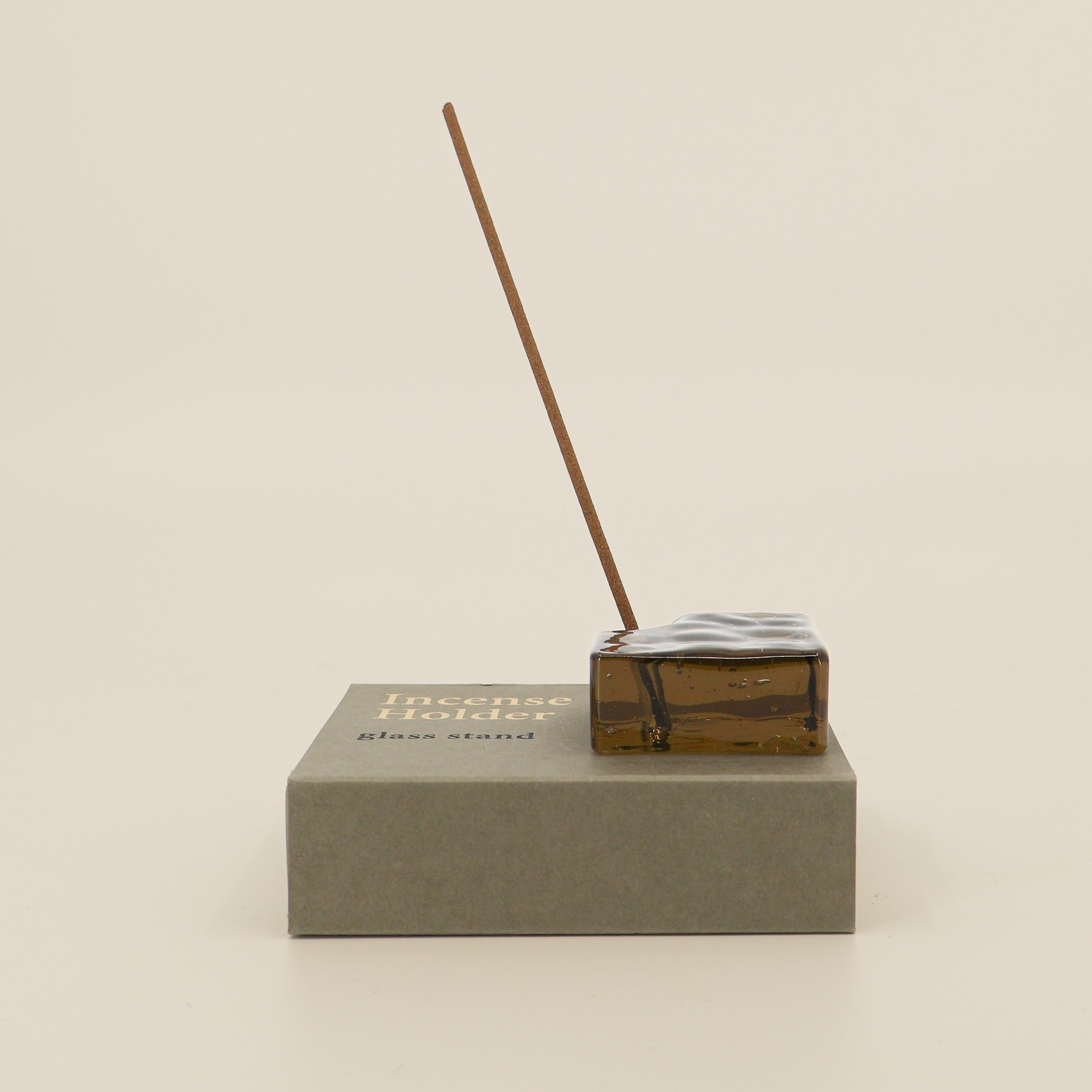 Brown glass incense holder