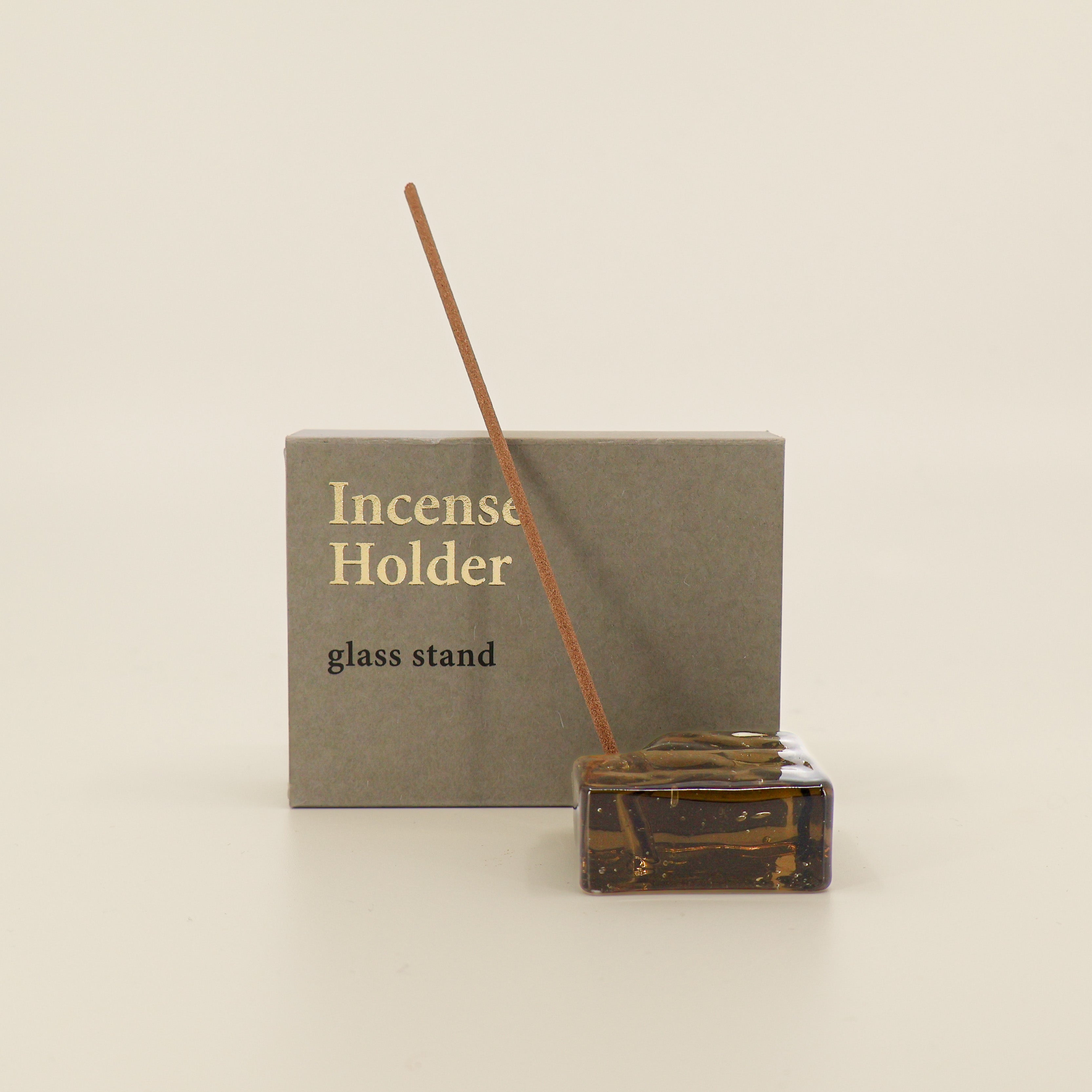 Holder til røgelse i brunt glas