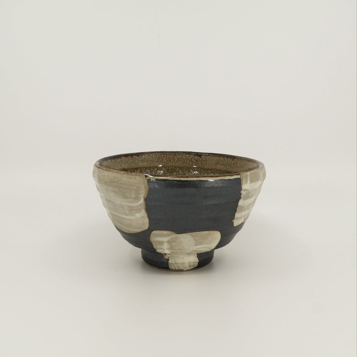 (price) Bowl with metallic glaze and white squares