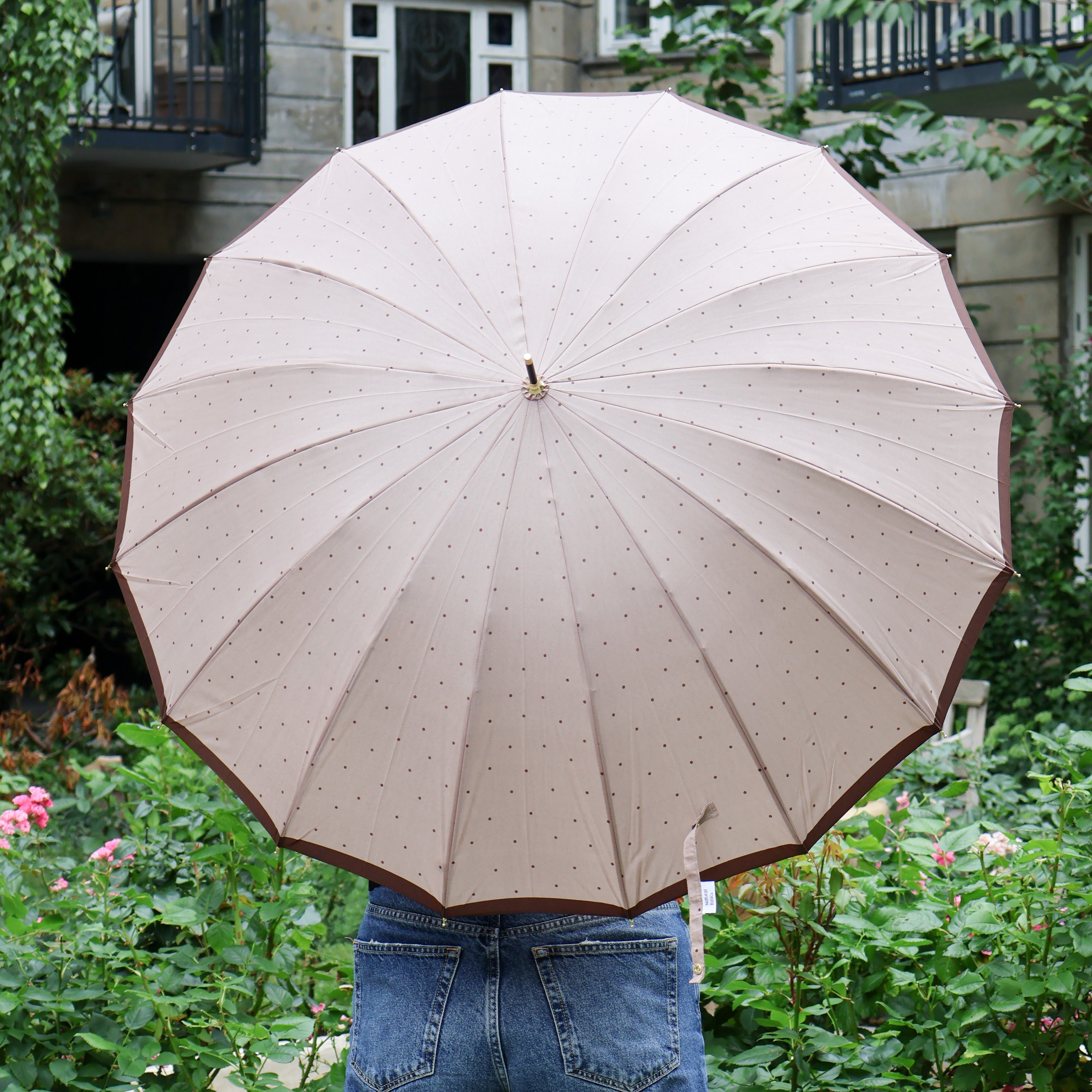 Polka dot umbrella - Brown or black