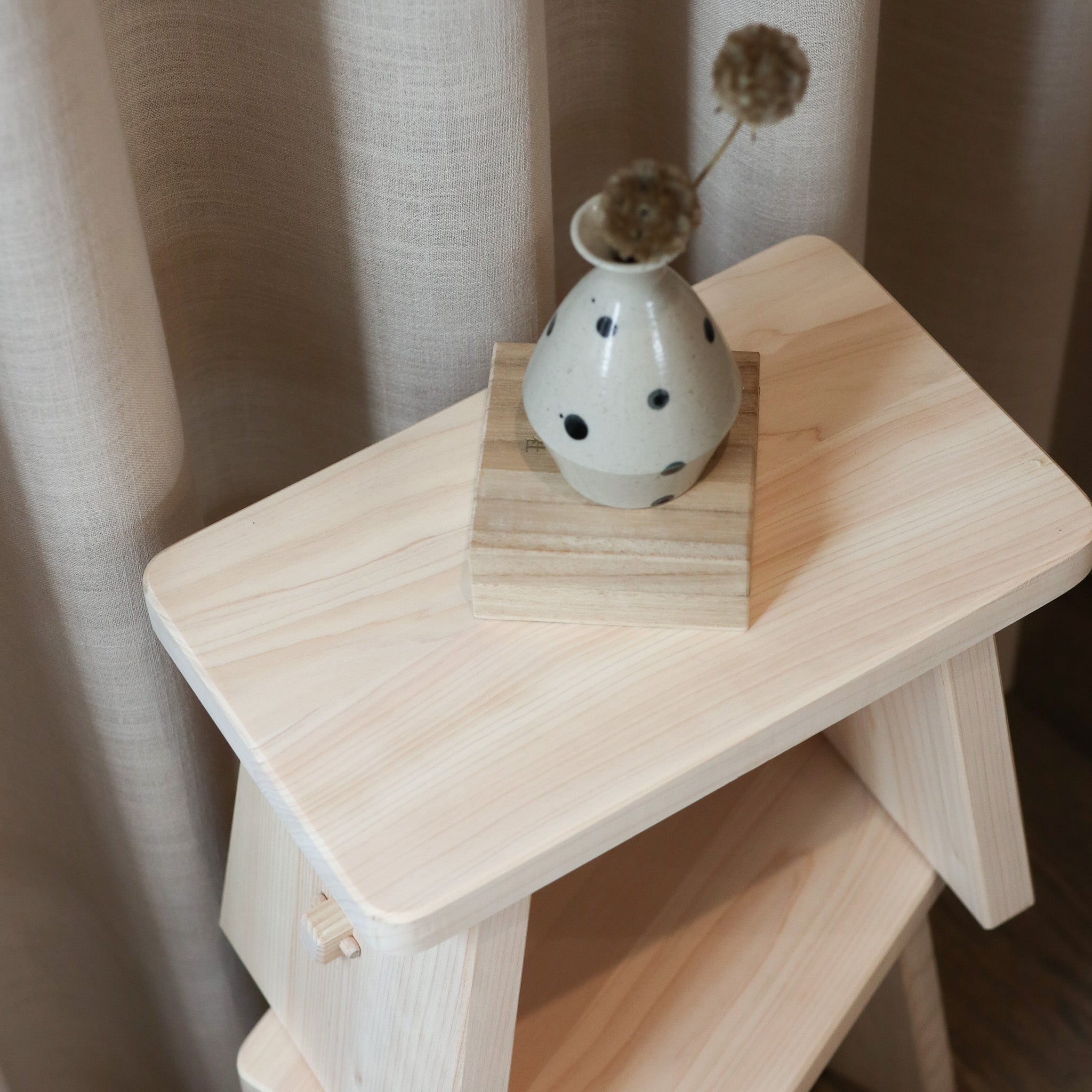 Small Japanese stools in hinoki wood