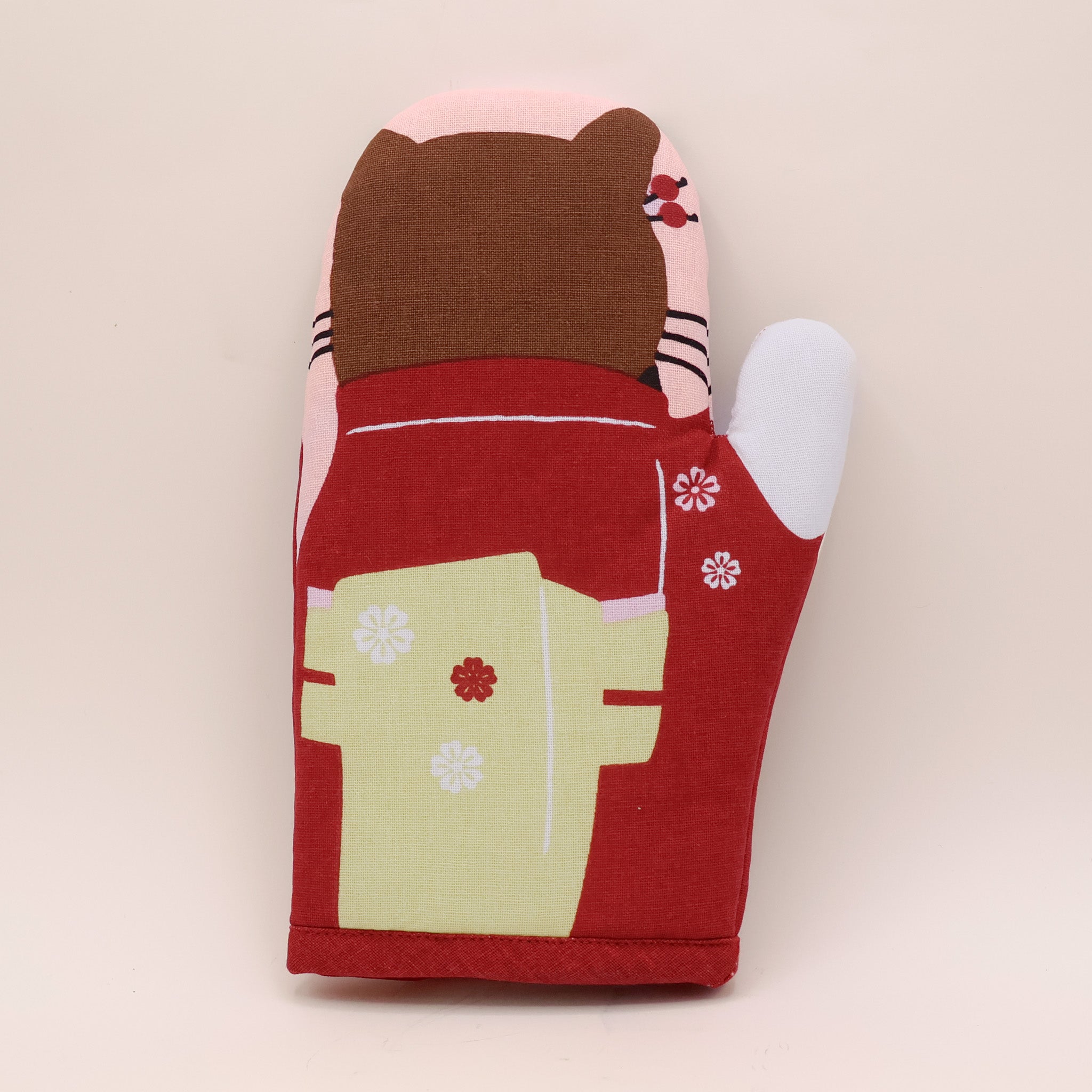 Grillhandske med kat i kimono