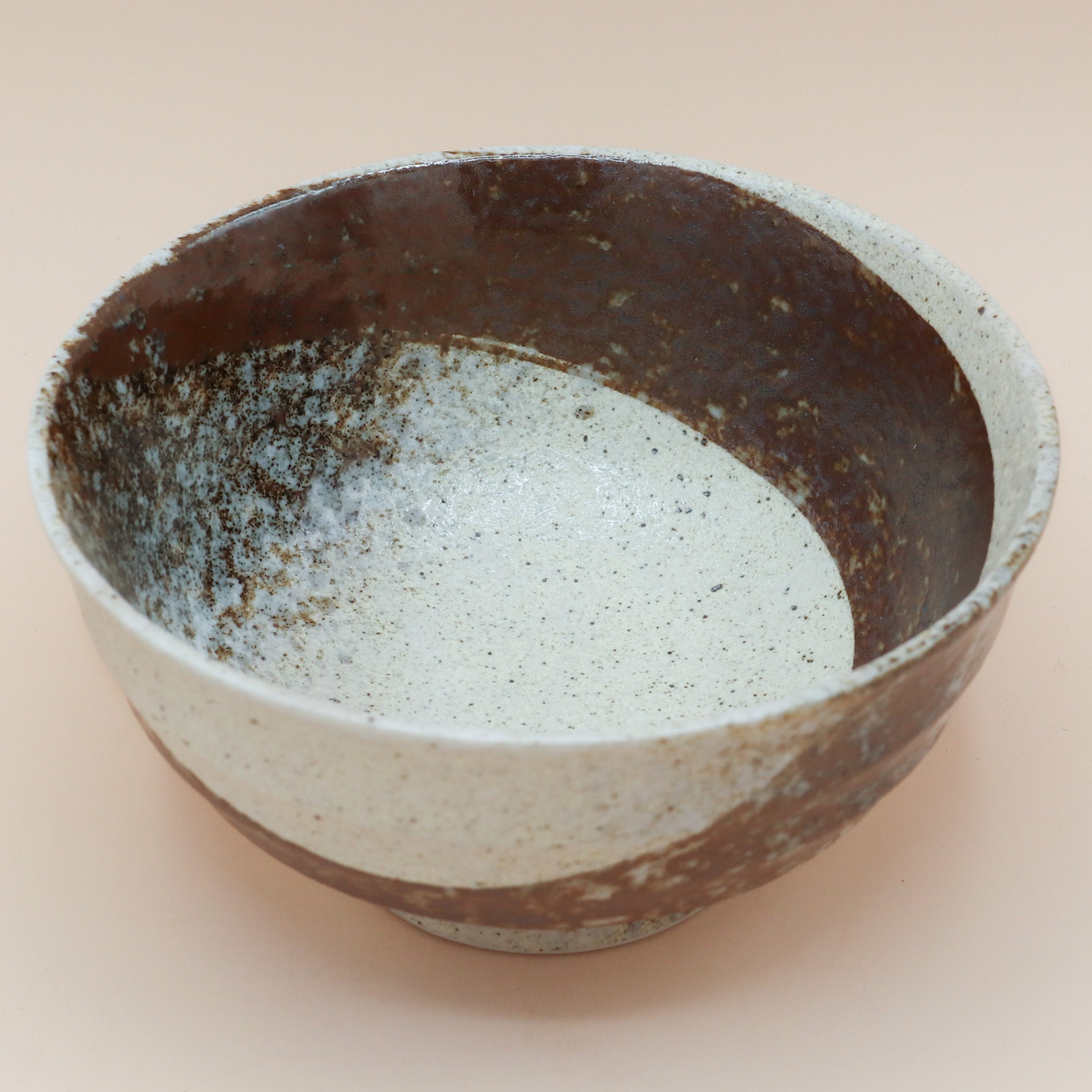 Brown brush stroke - Large noodle bowl Ø17
