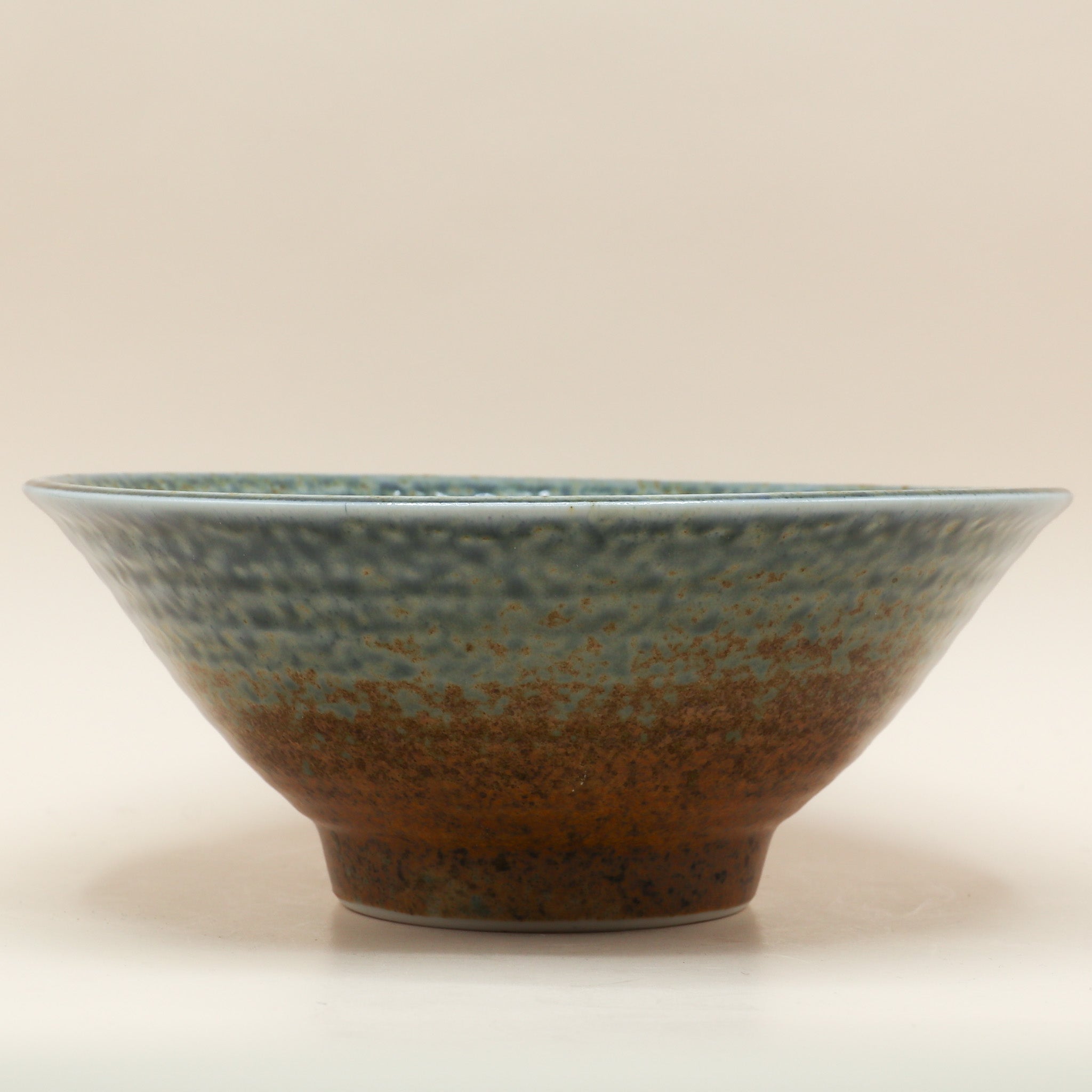 Ombre - Small ramen bowl with brown and blue glaze Ø19.5