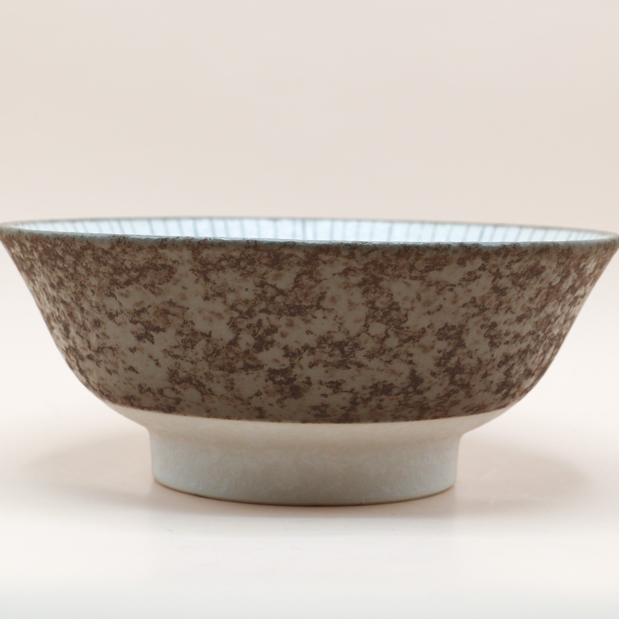 Ramenskål grå/brun med striber