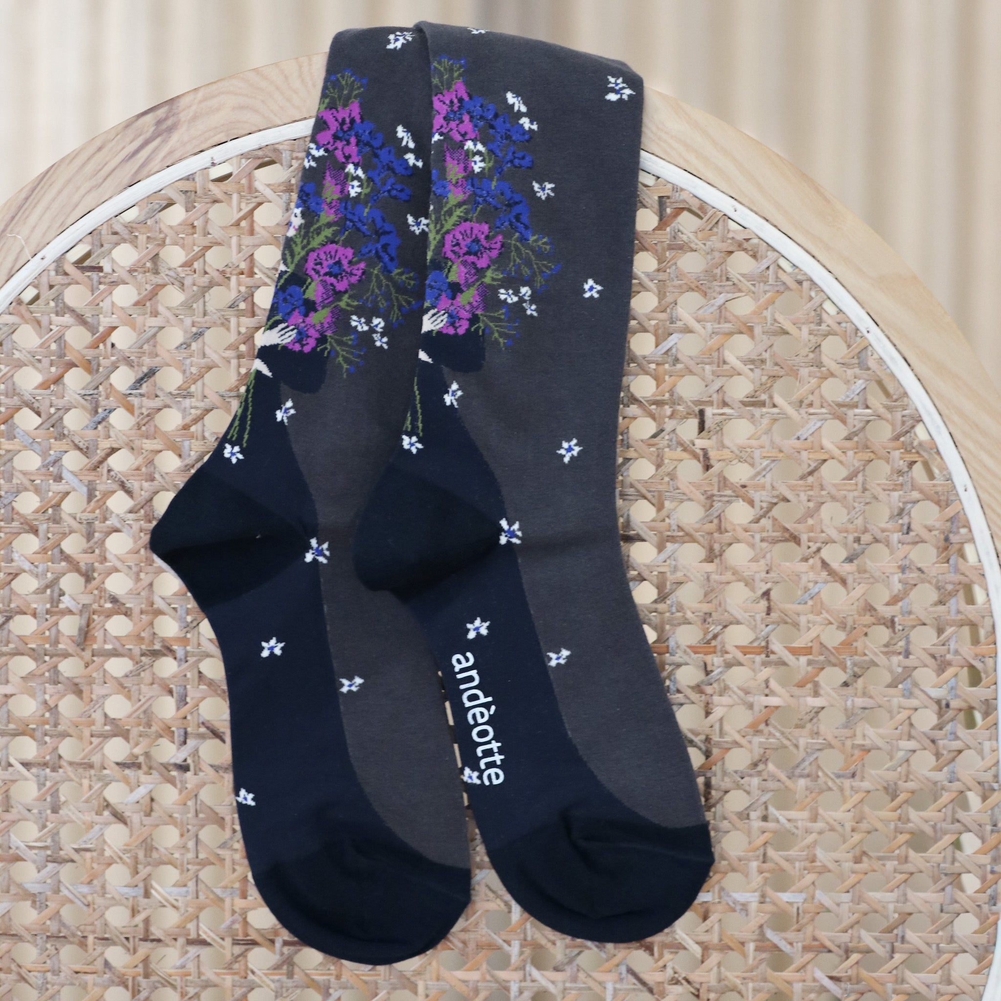 andé knæstrømper - med blomster og dame (flere varianter)