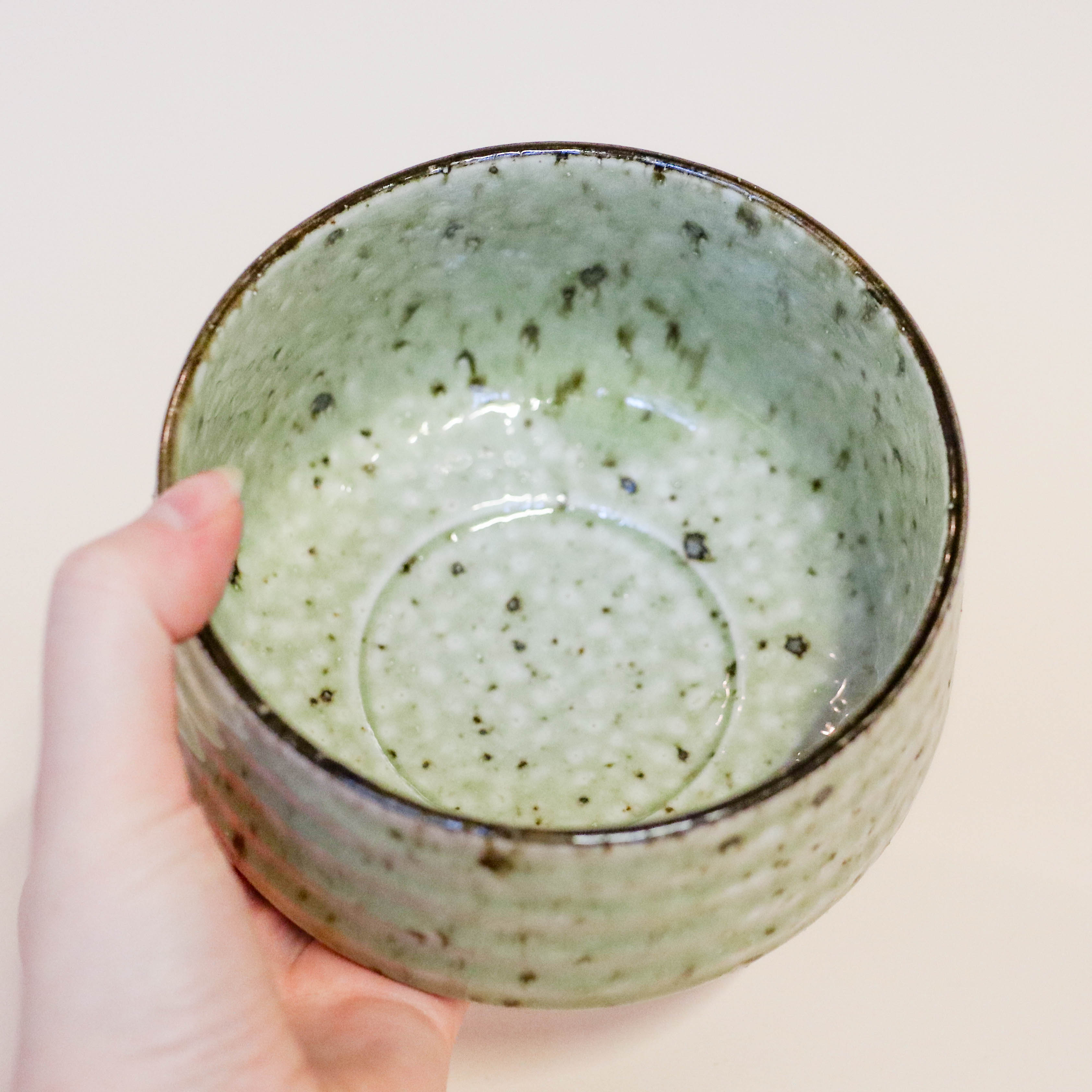(quantity missing)c Matcha Cup - Green with brown sparkles
