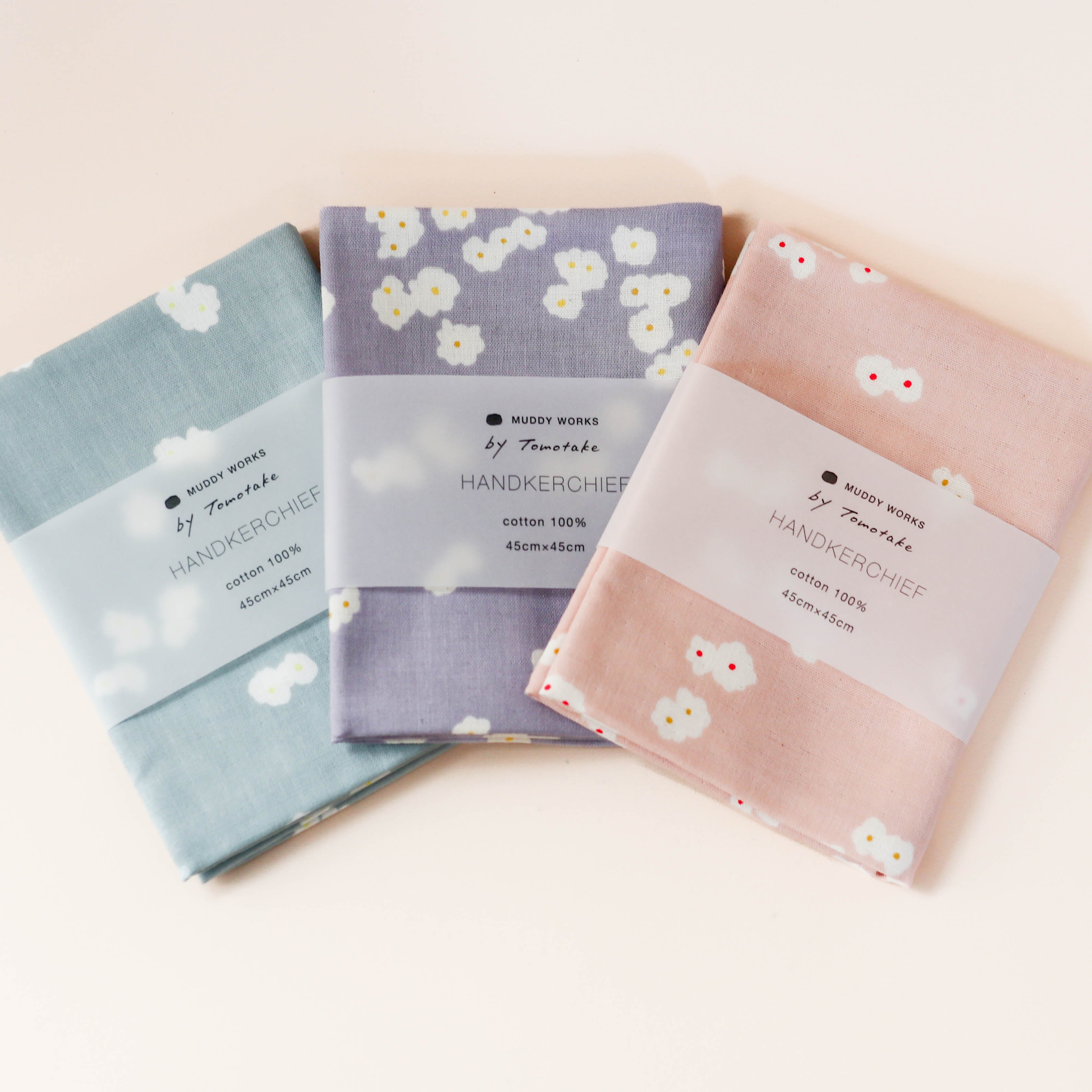 Handkerchief with small white flowers (Scarf)