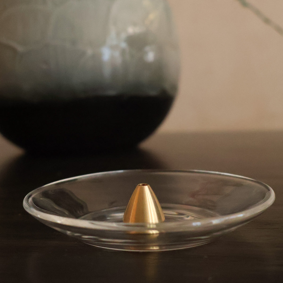 Holder til røgelse - Glas og messing / Triangle