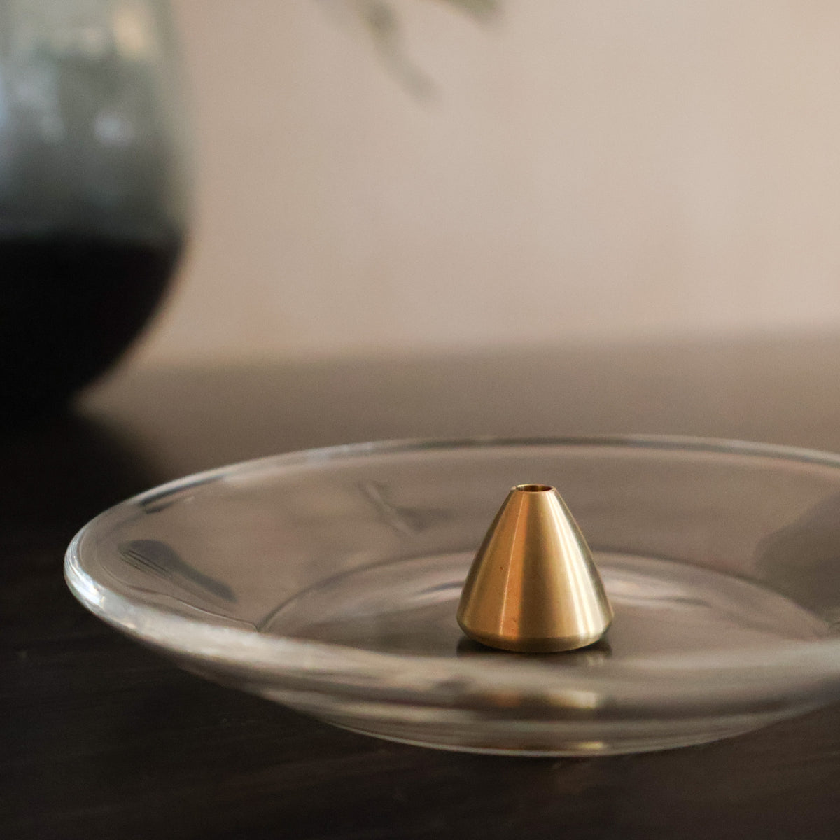 Holder til røgelse - Glas og messing / Triangle