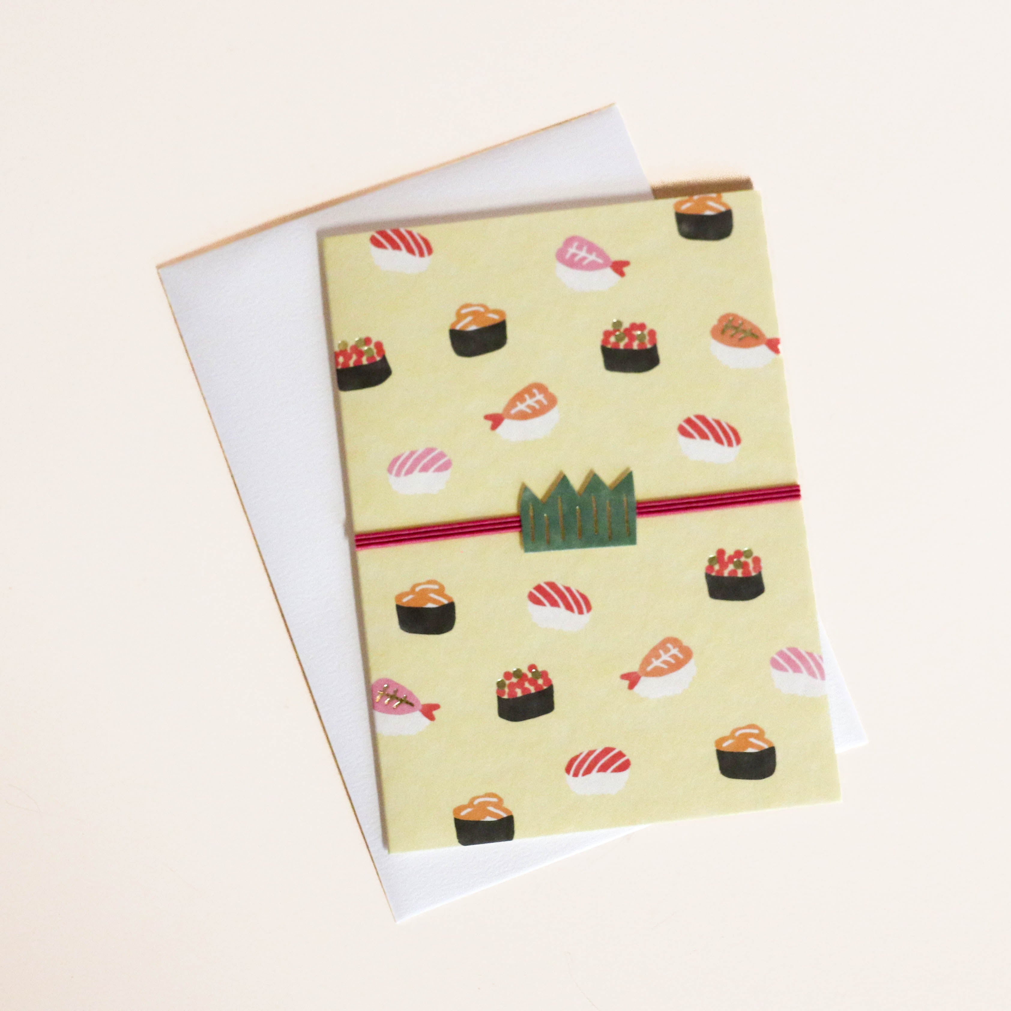 Japanese card with sushi